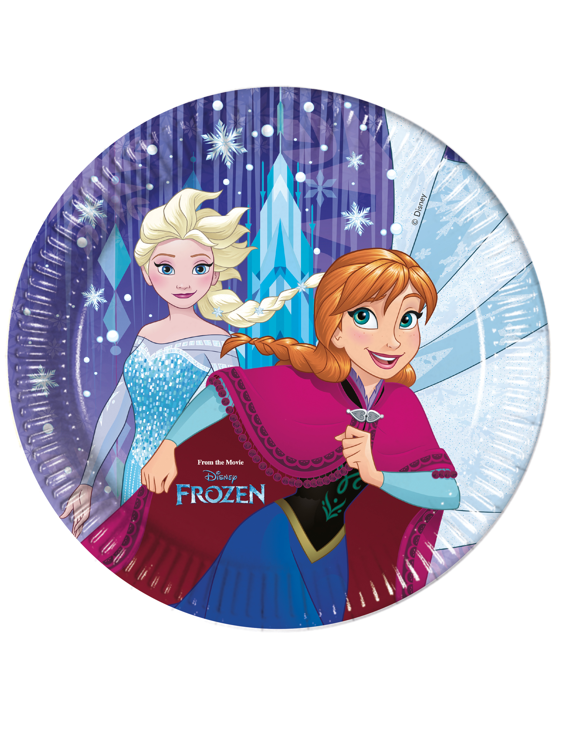 8 Assiettes en carton La Reine des Neiges Frozen  23 cm