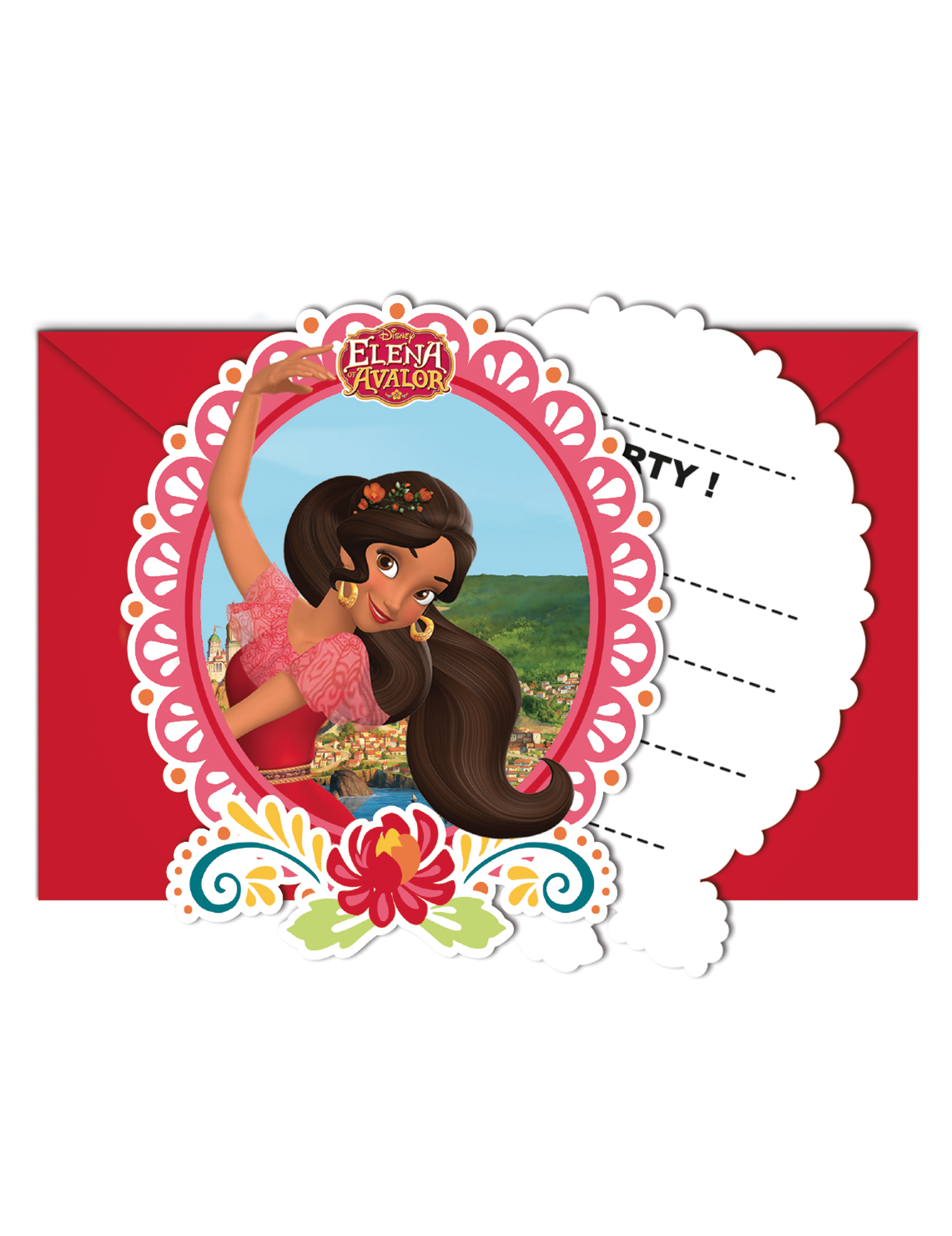 6 Invitations + enveloppes Elena d'Avalor