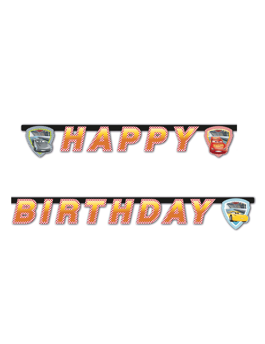 Guirlande Happy Birthday Cars 3 2 mètres