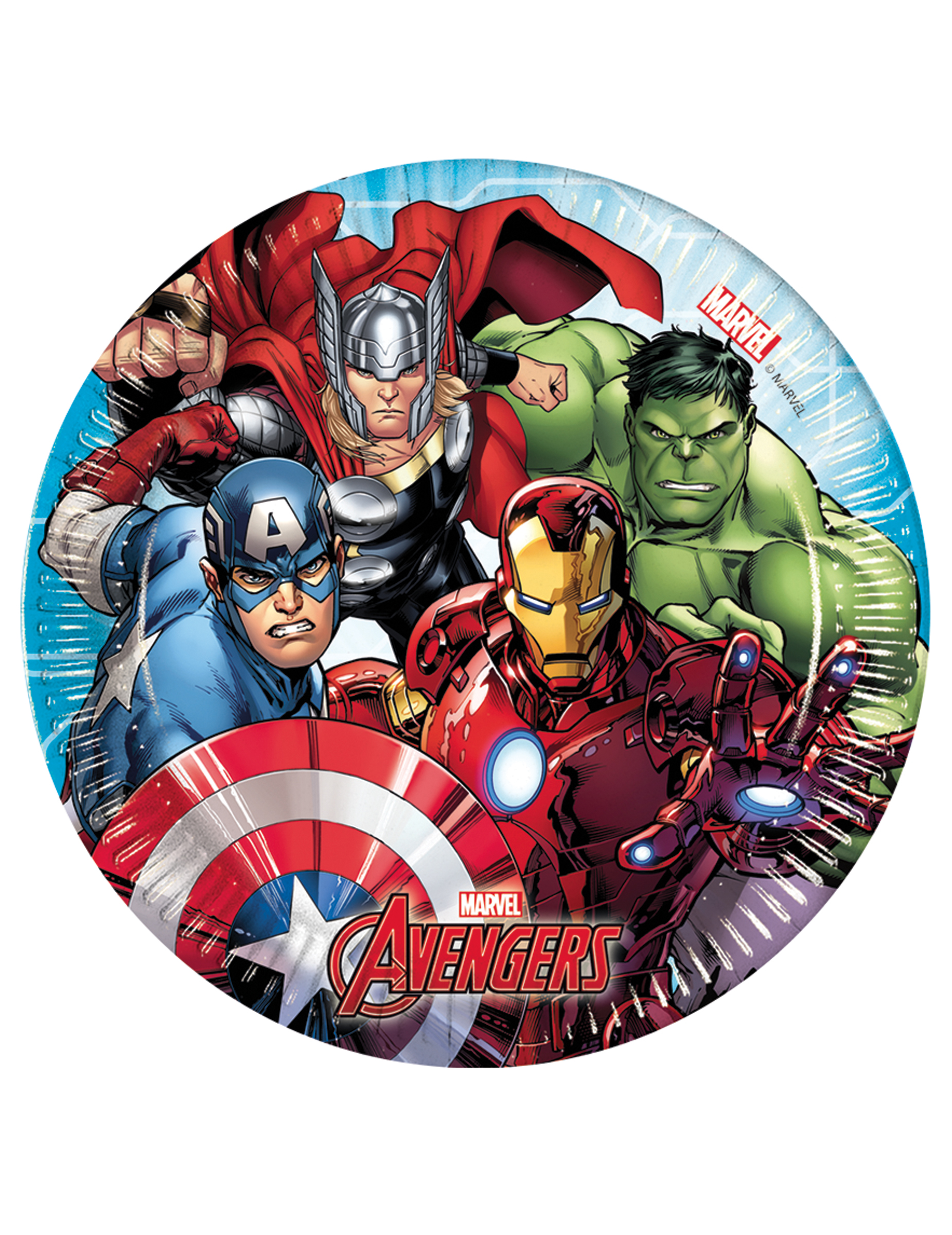 8 Petites assiettes en carton Avengers Mighty  20 cm