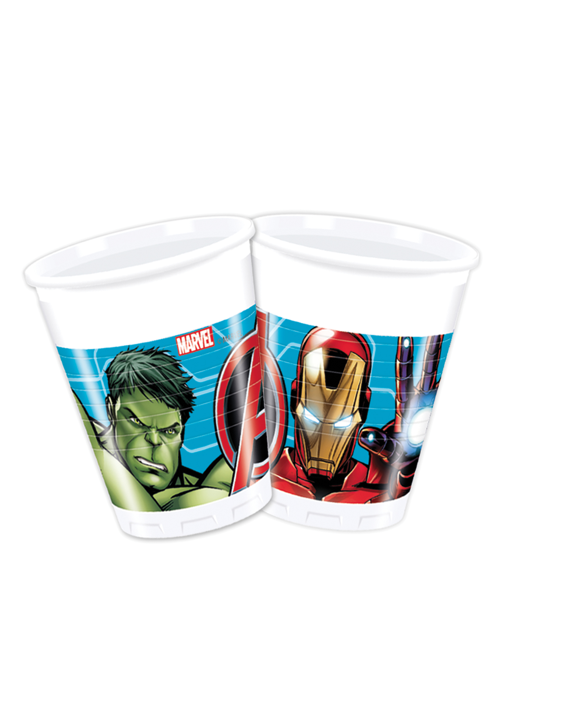 8 Gobelets en plastique 200 ml Avengers Mighty