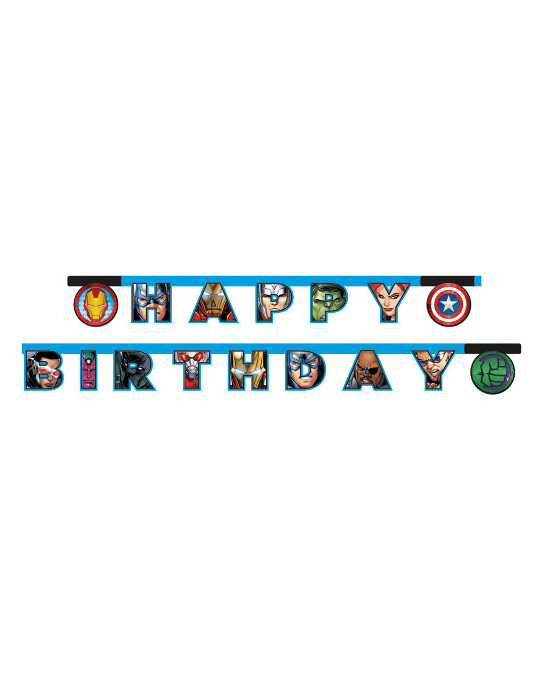 Guirlande happy birthday Avengers Mighty