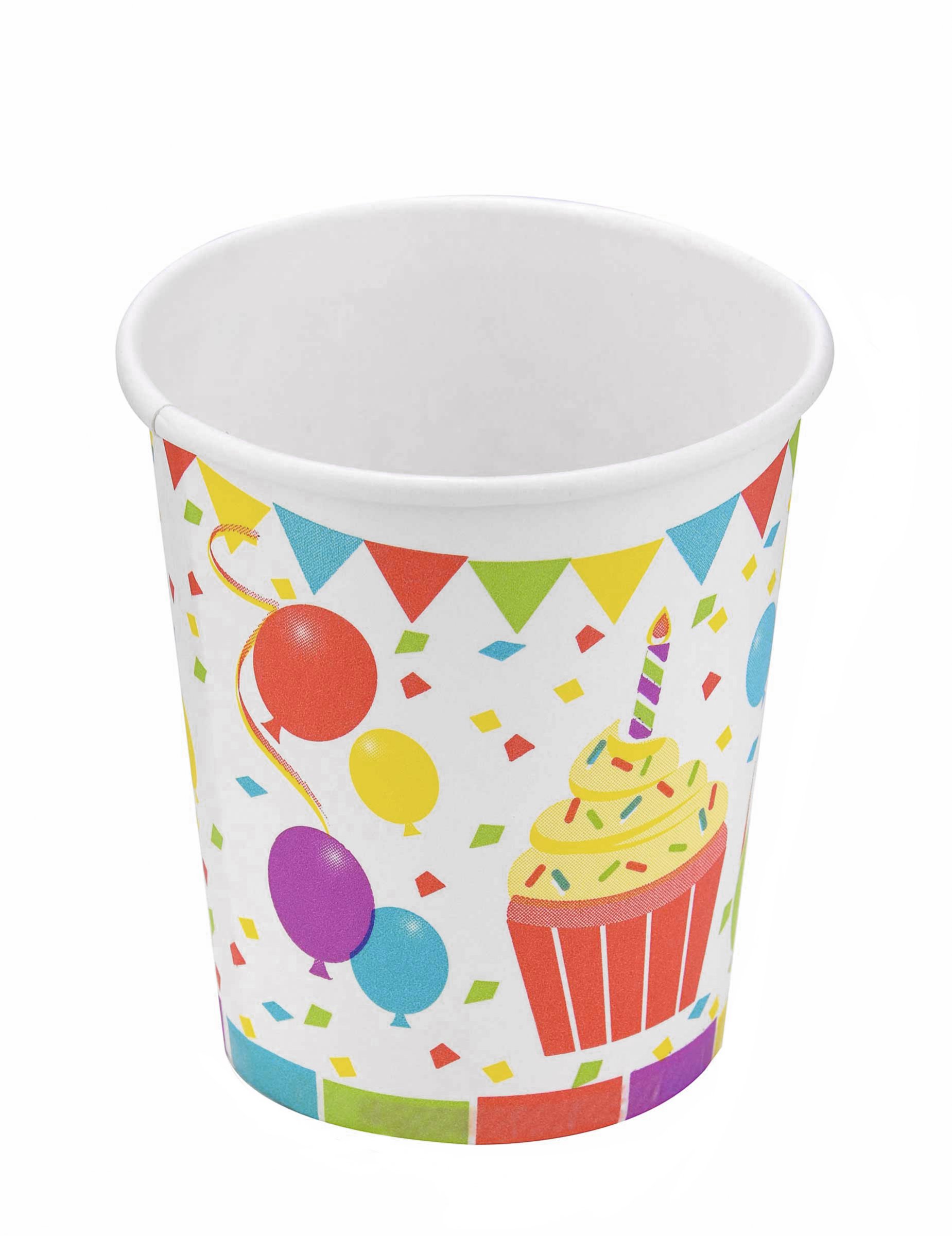 6 Gobelets en carton 25cl ballons surprise