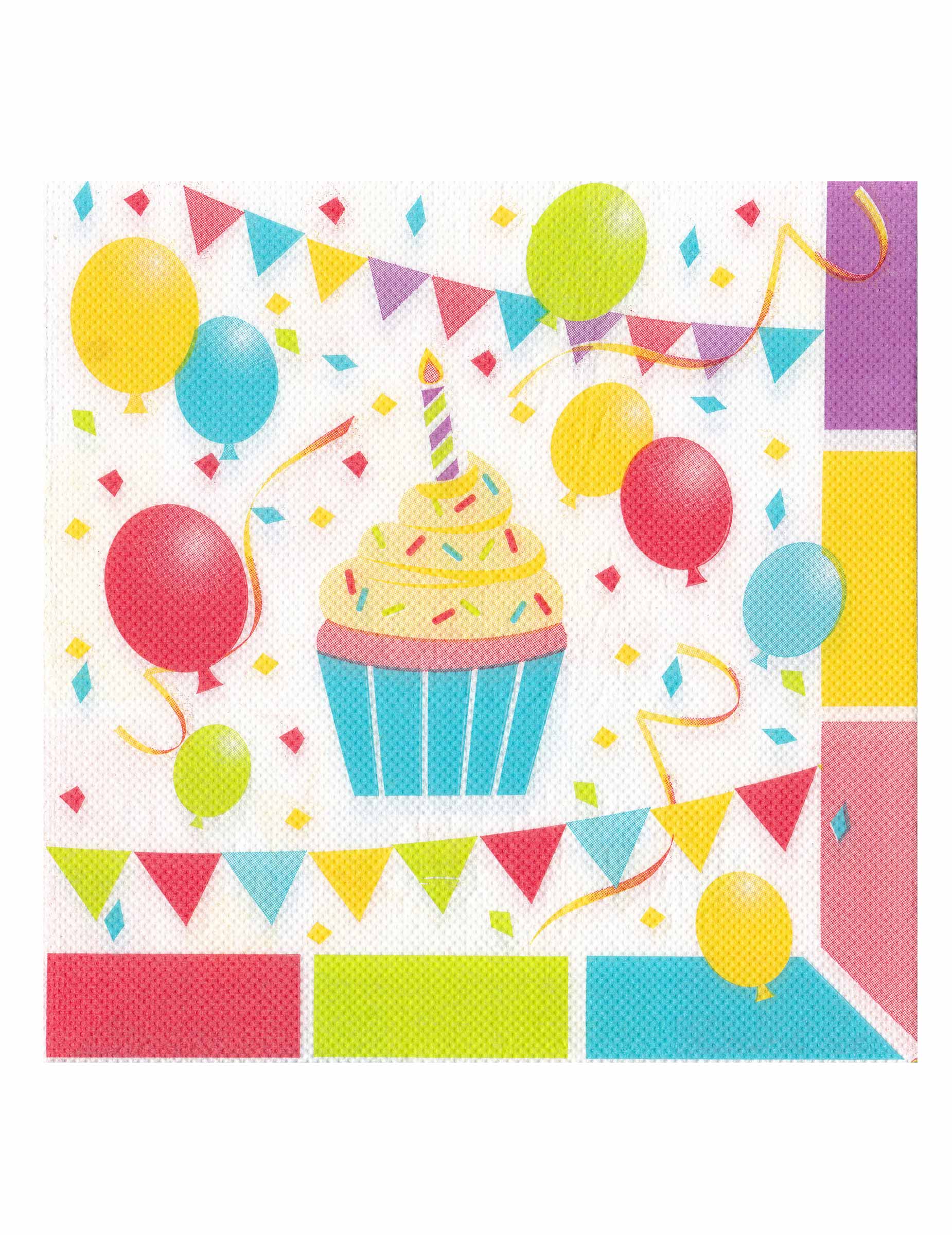 12 Serviettes en papier ouate Ballons d'anniversaire 33 x 33 cm