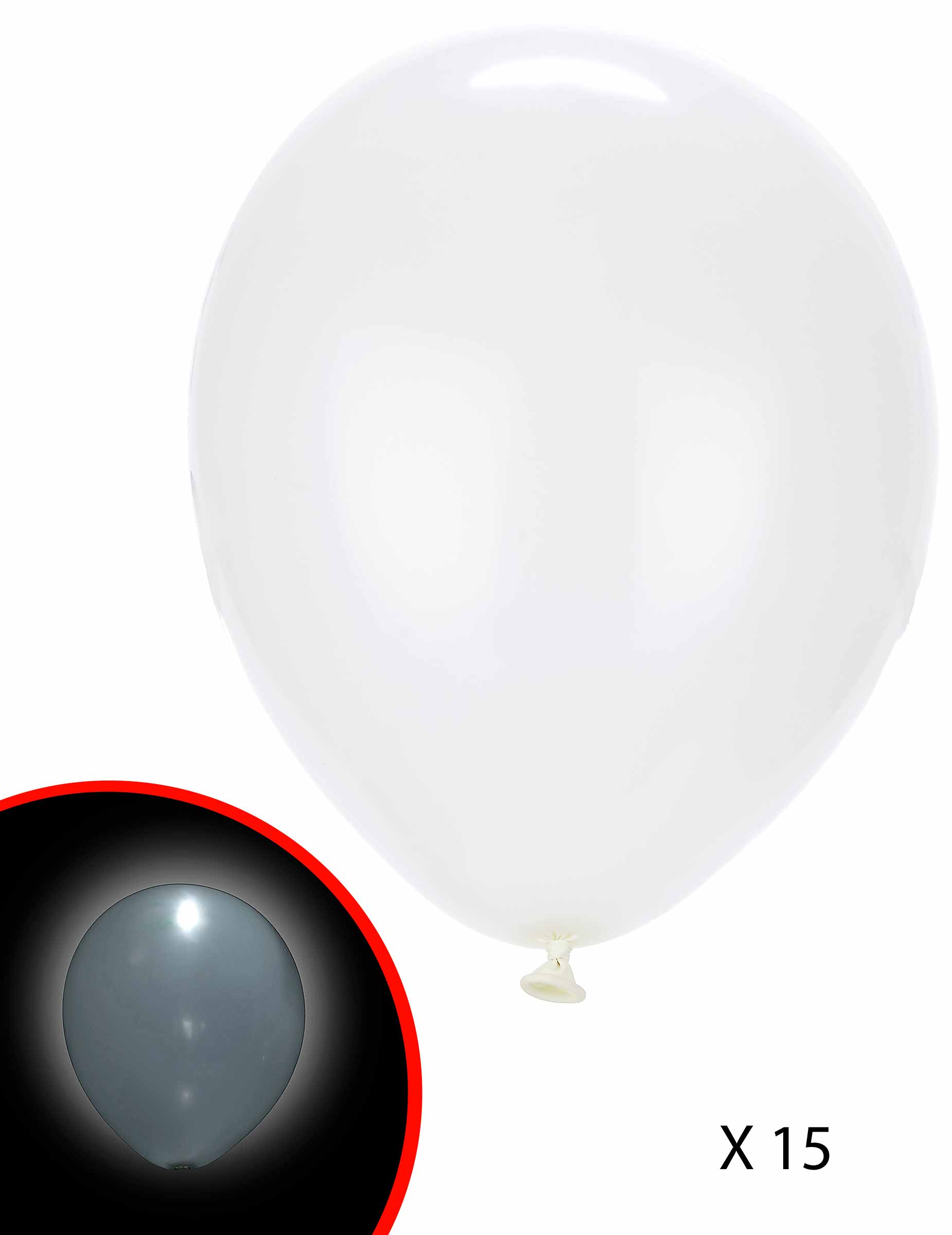 15 Ballons LED blancs Illooms ®