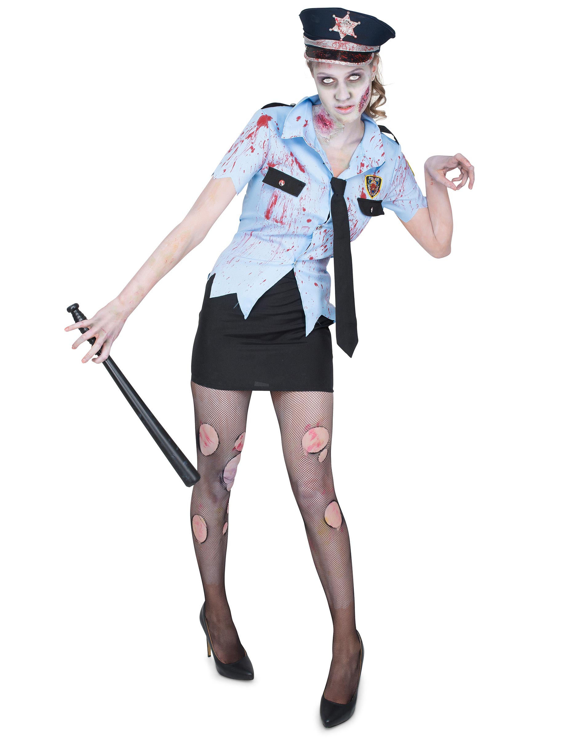 Déguisement policière zombie femme