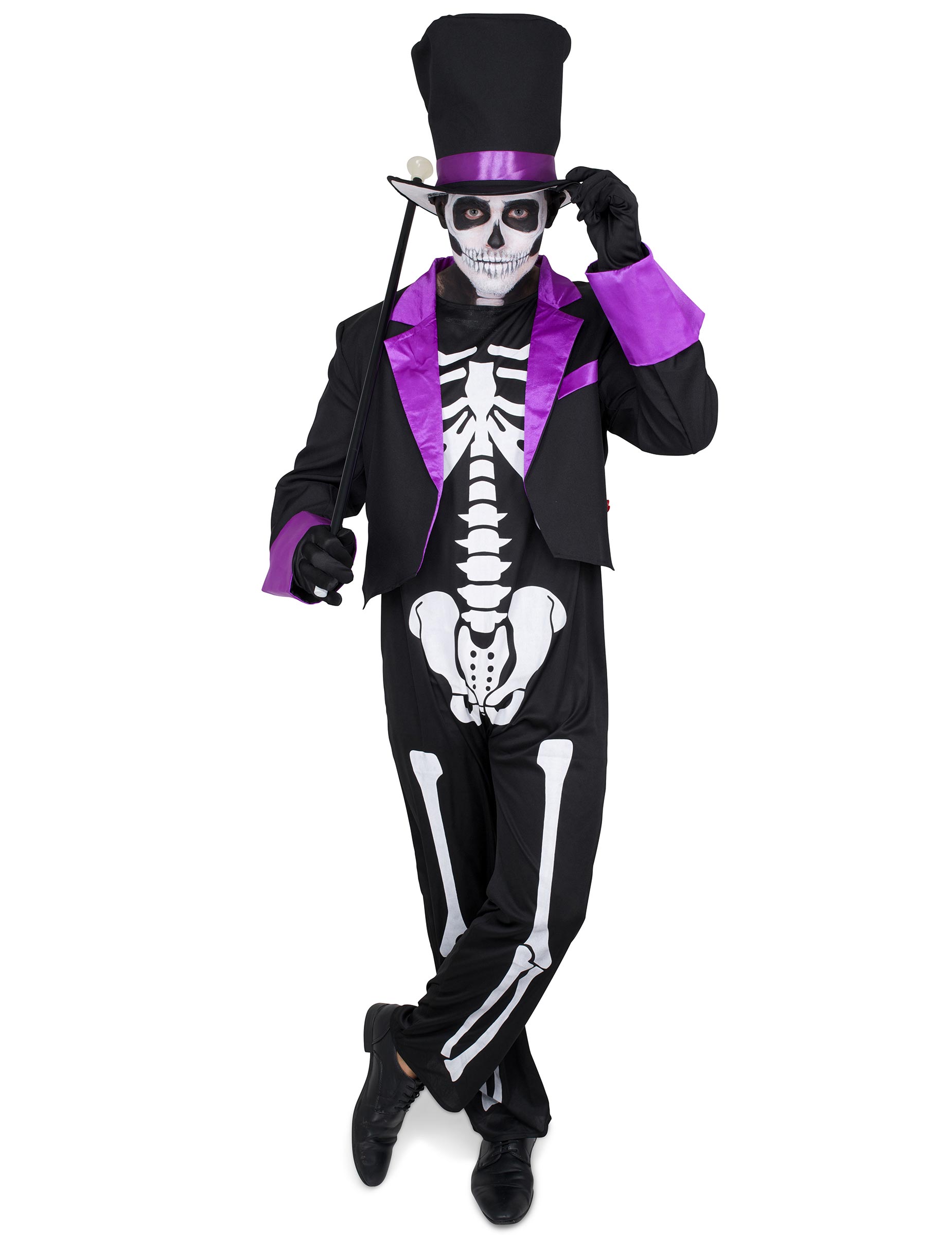 Déguisement Dia de Los Muertos violet homme