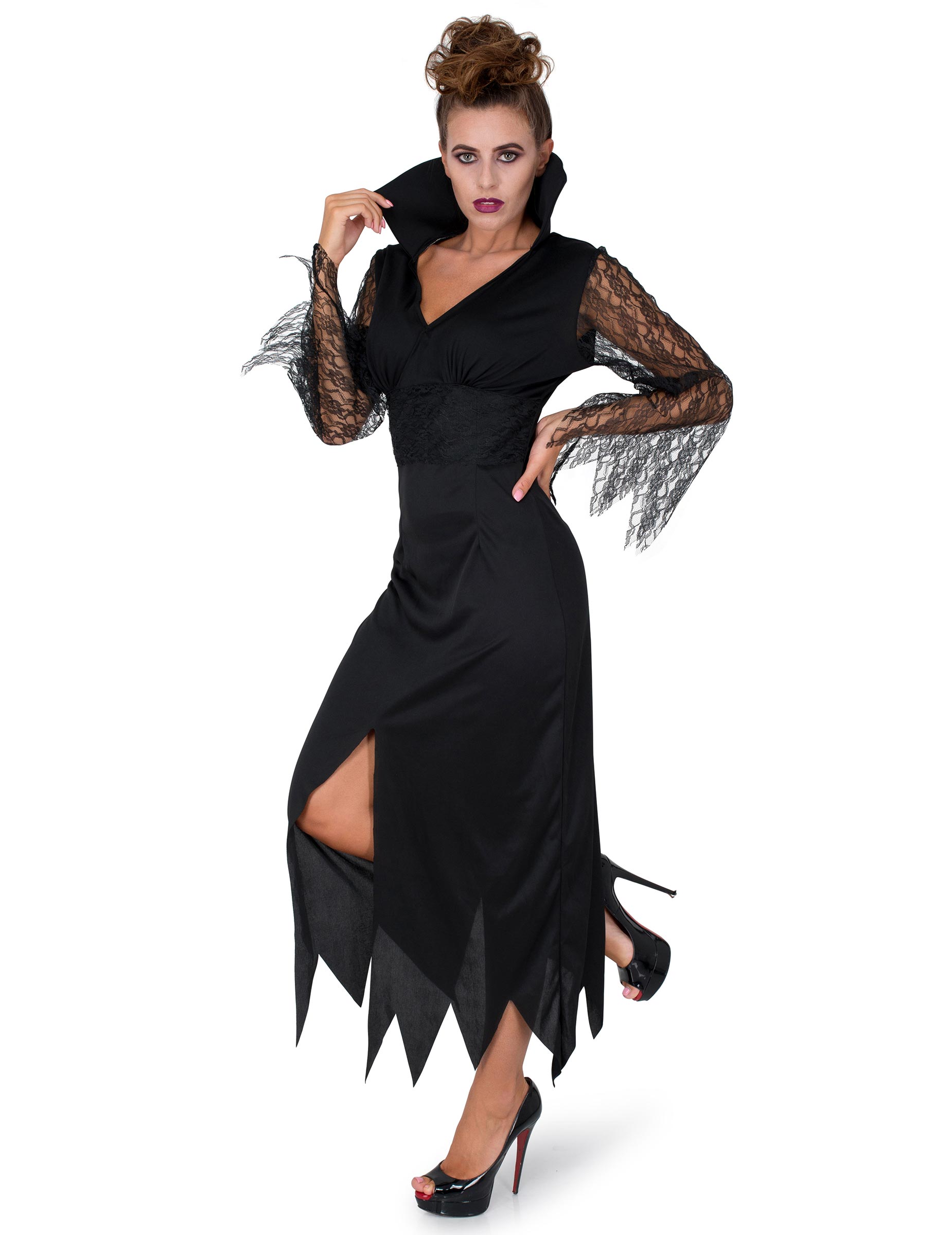 Déguisement sorcière dentelle noire femme