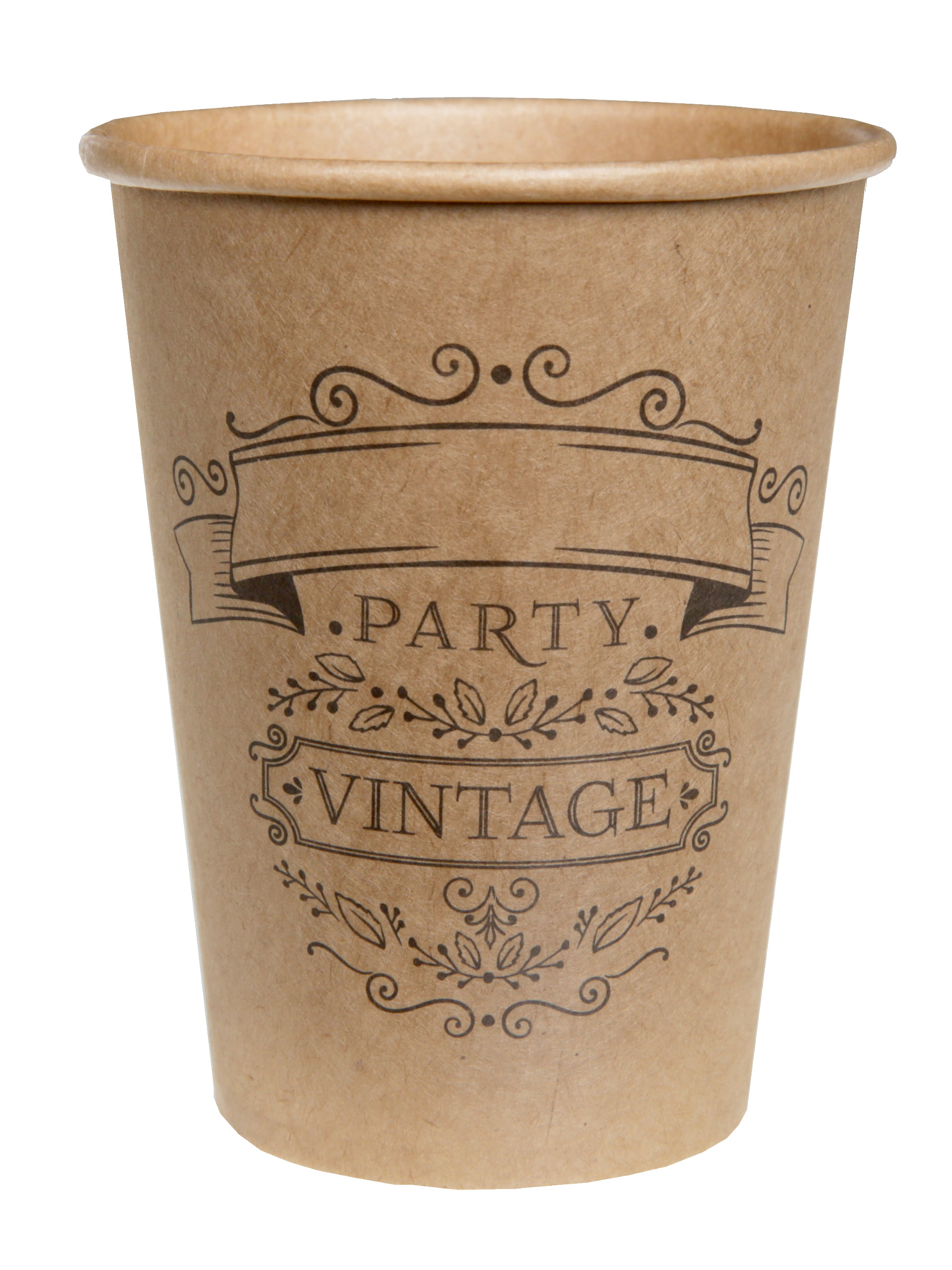 10 Gobelets en carton vintage 200 ml