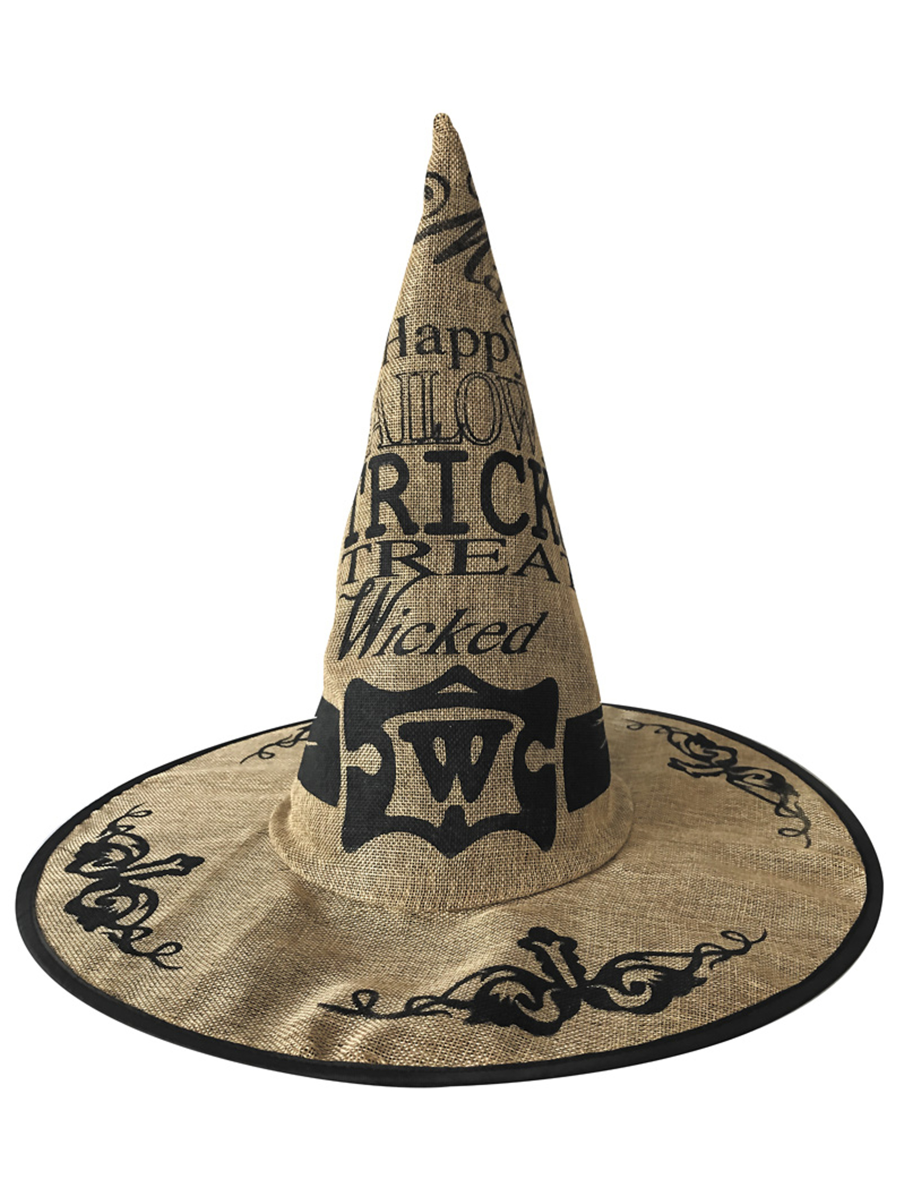 Chapeau sorcière toile de jute adulte Halloween