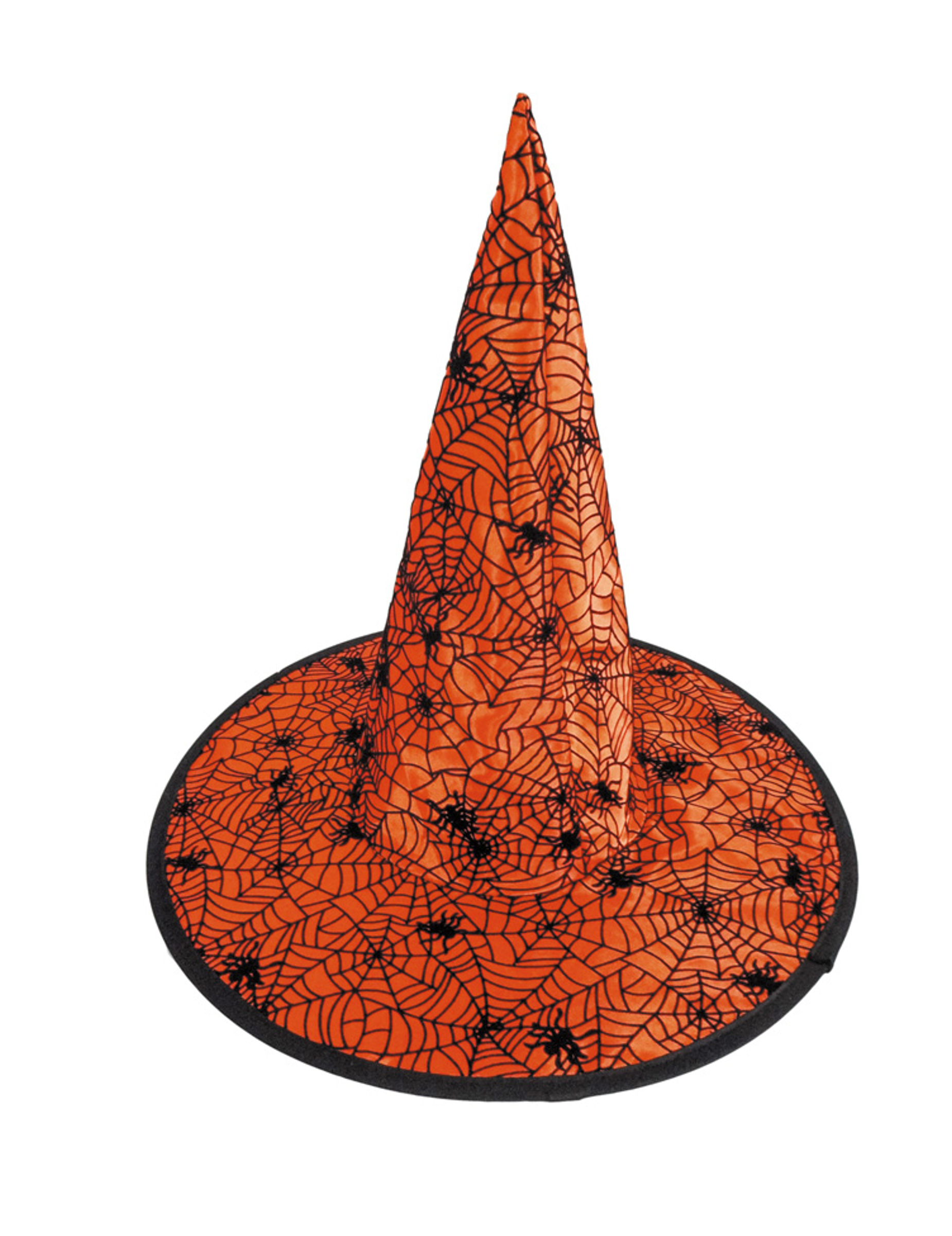 Chapeau sorcière toile d'araignée orange enfant Halloween