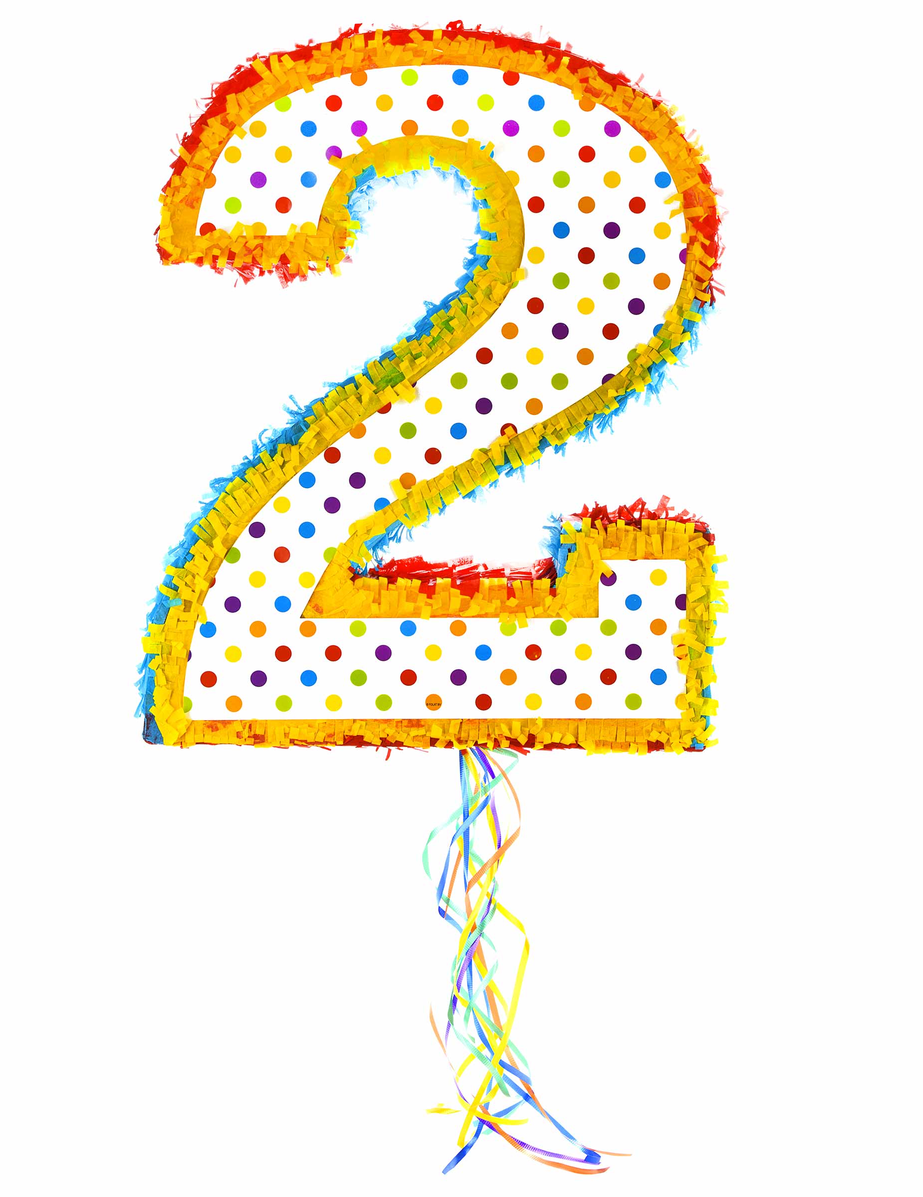 Pinata du chiffre 2 à pois