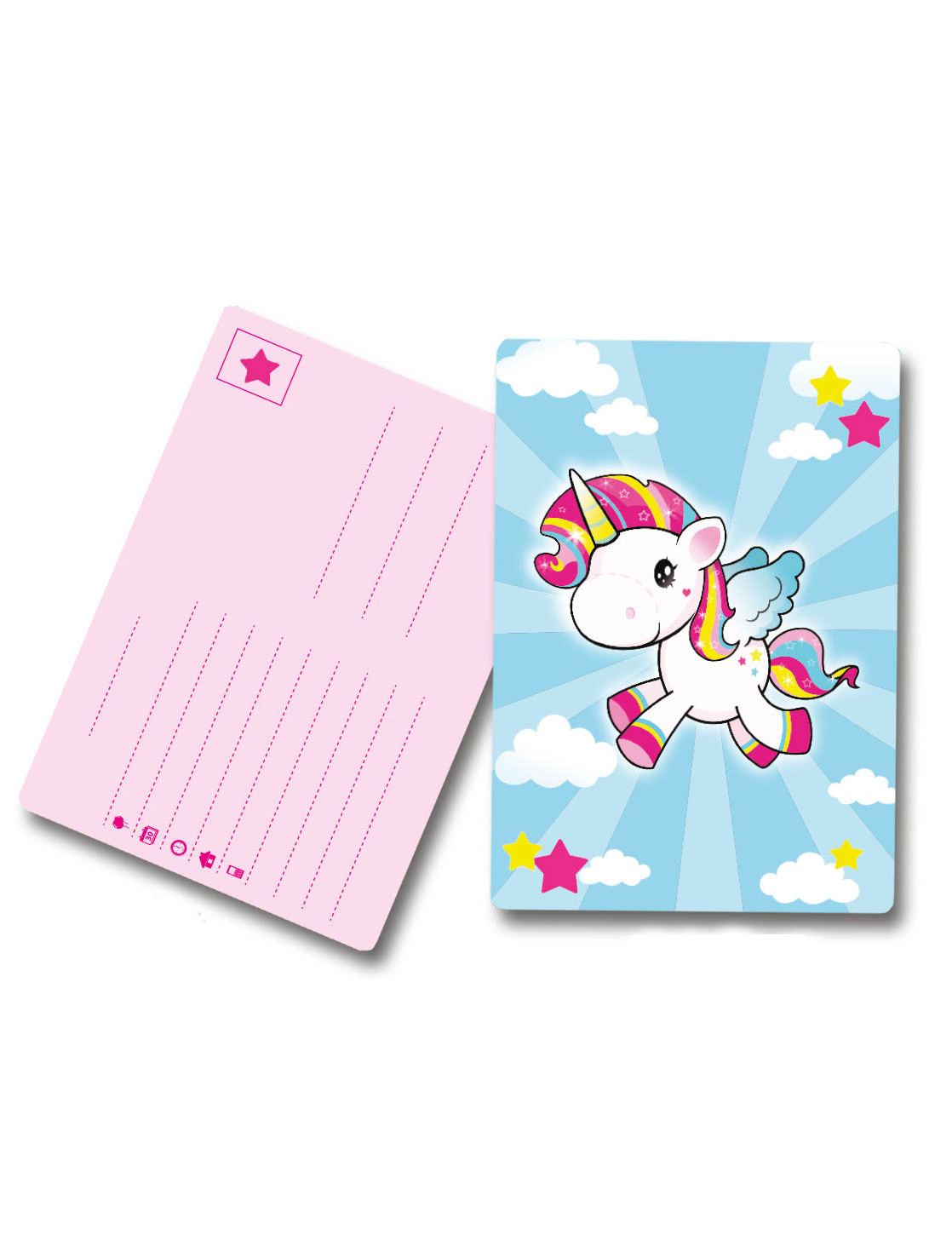 8 Cartes d'invitation Licorne