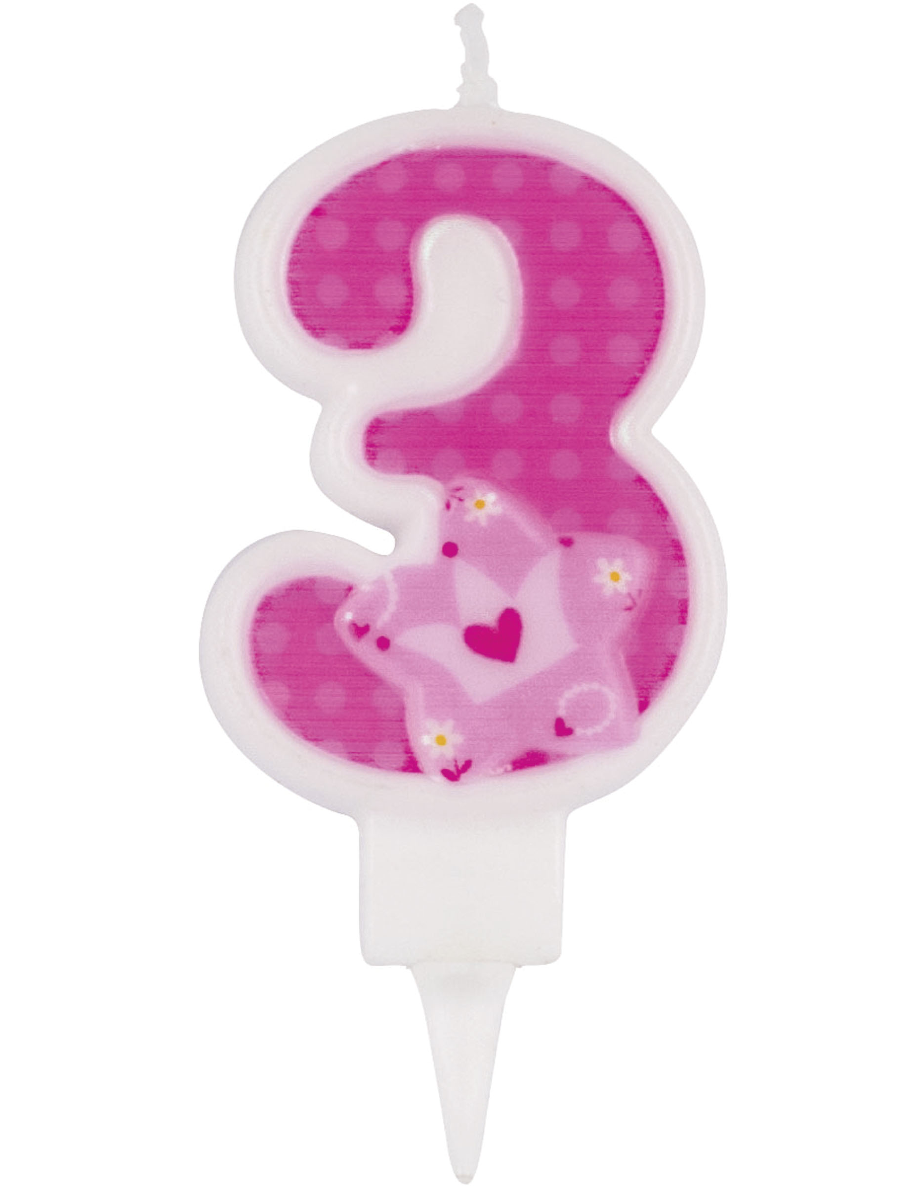 Bougie rose chiffre 3