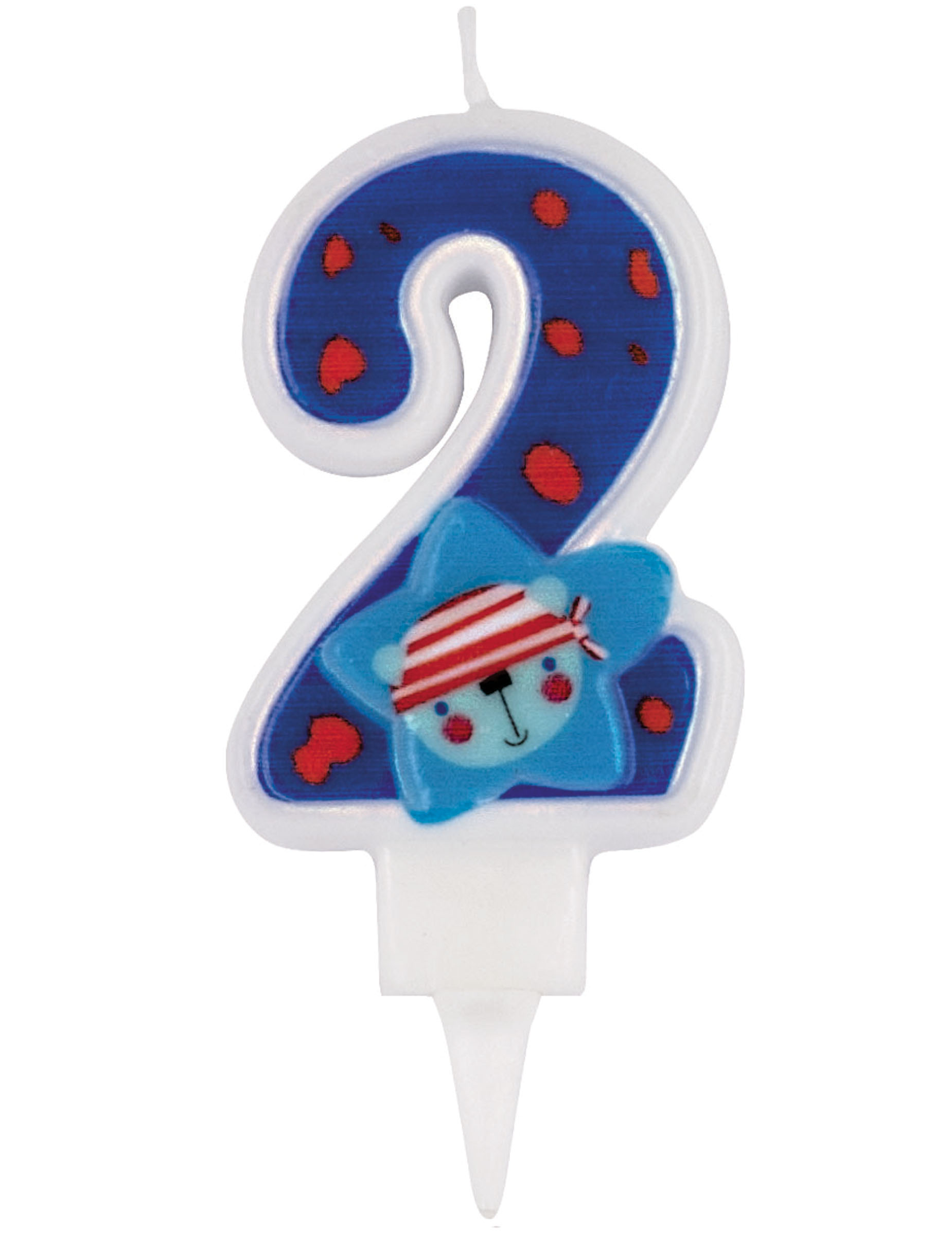 Bougie bleue chiffre 2