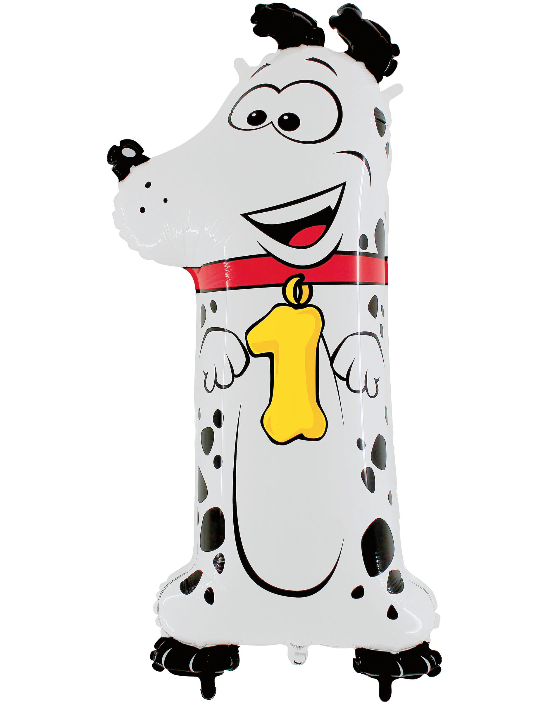 Ballon aluminium géant chiffre 1 chien