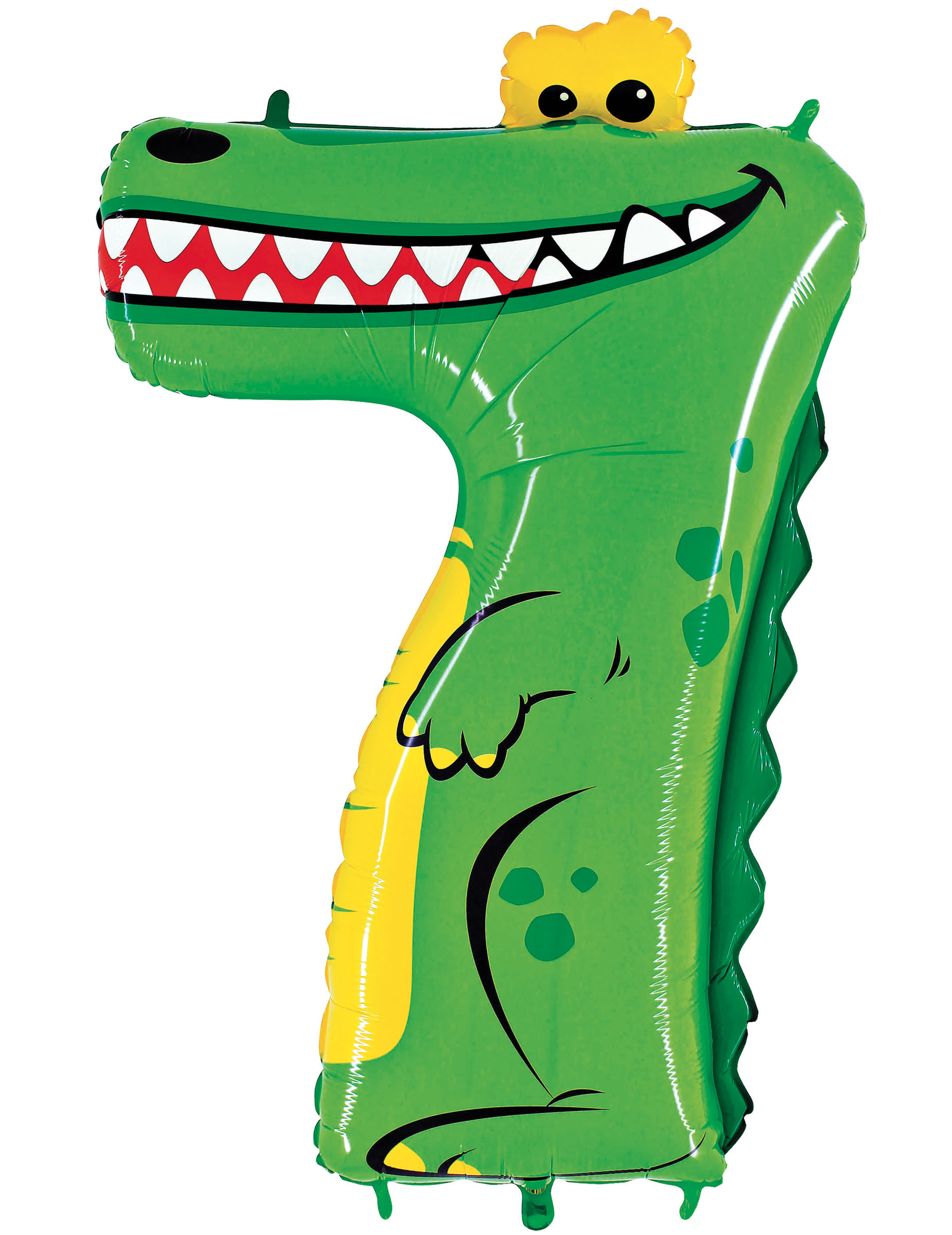 Ballon aluminium géant chiffre 7 crocodile 1 mètre
