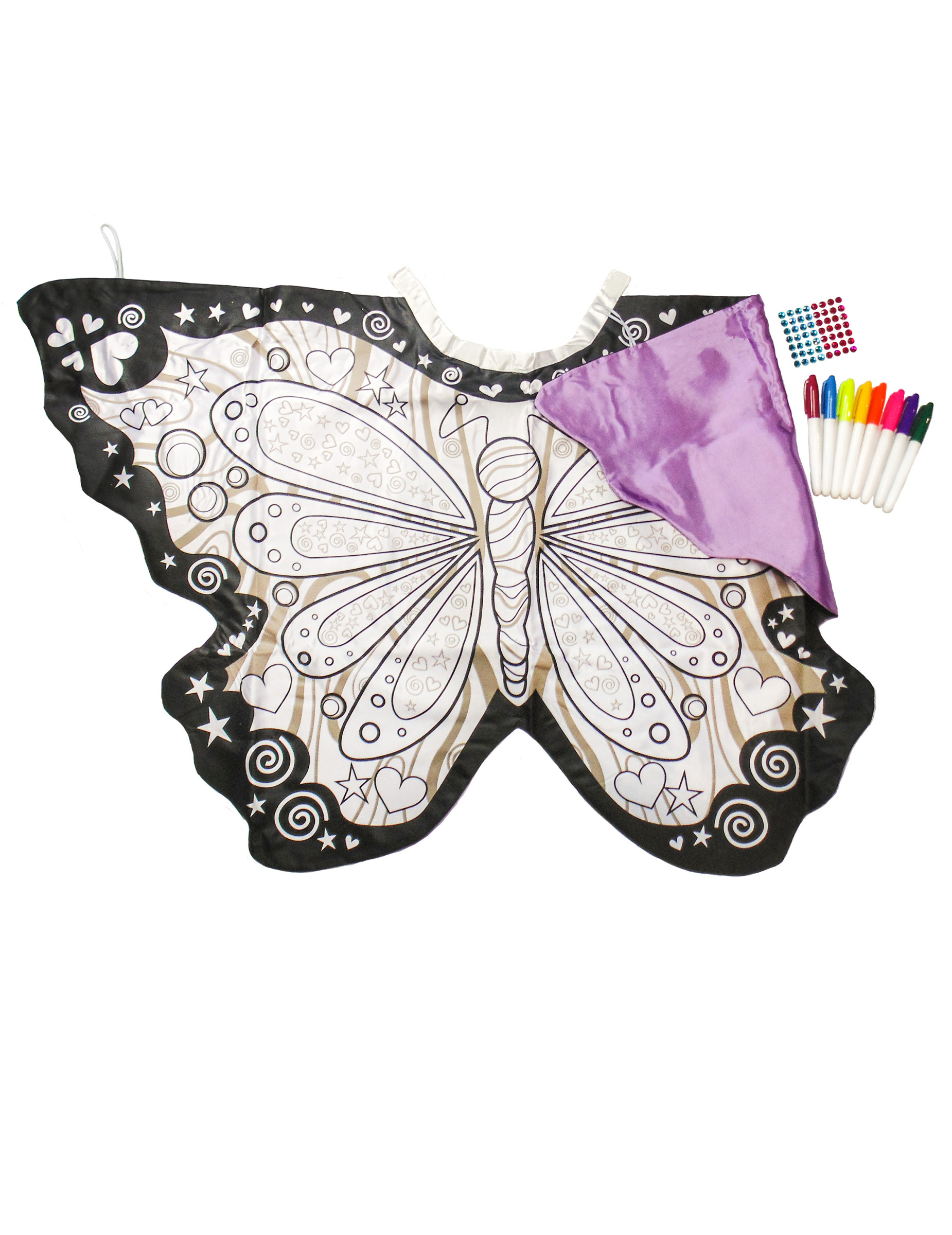 Ailes papillon lavable à colorier avec faux diamants fille