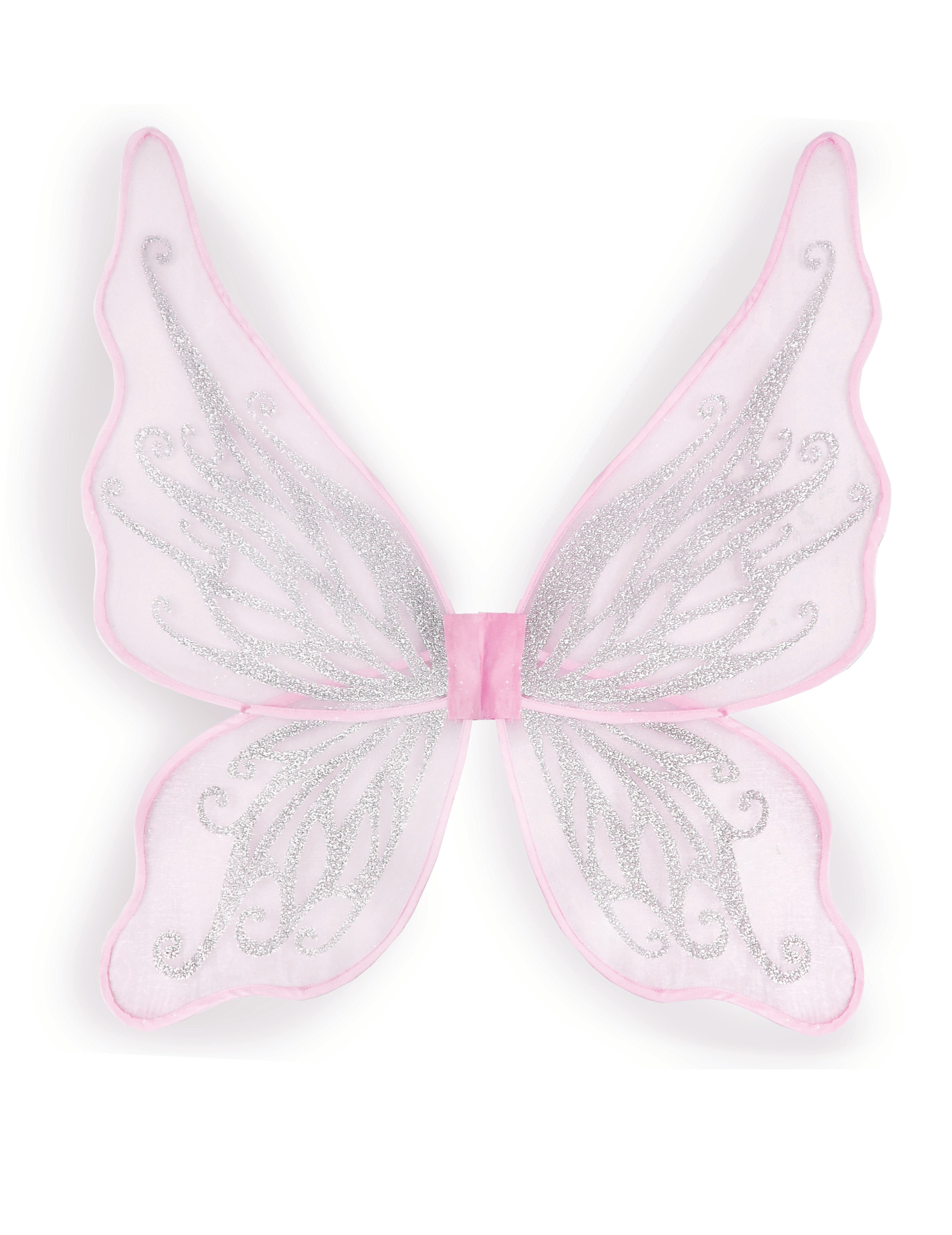 Ailes papillon roses avec paillettes argentées fille