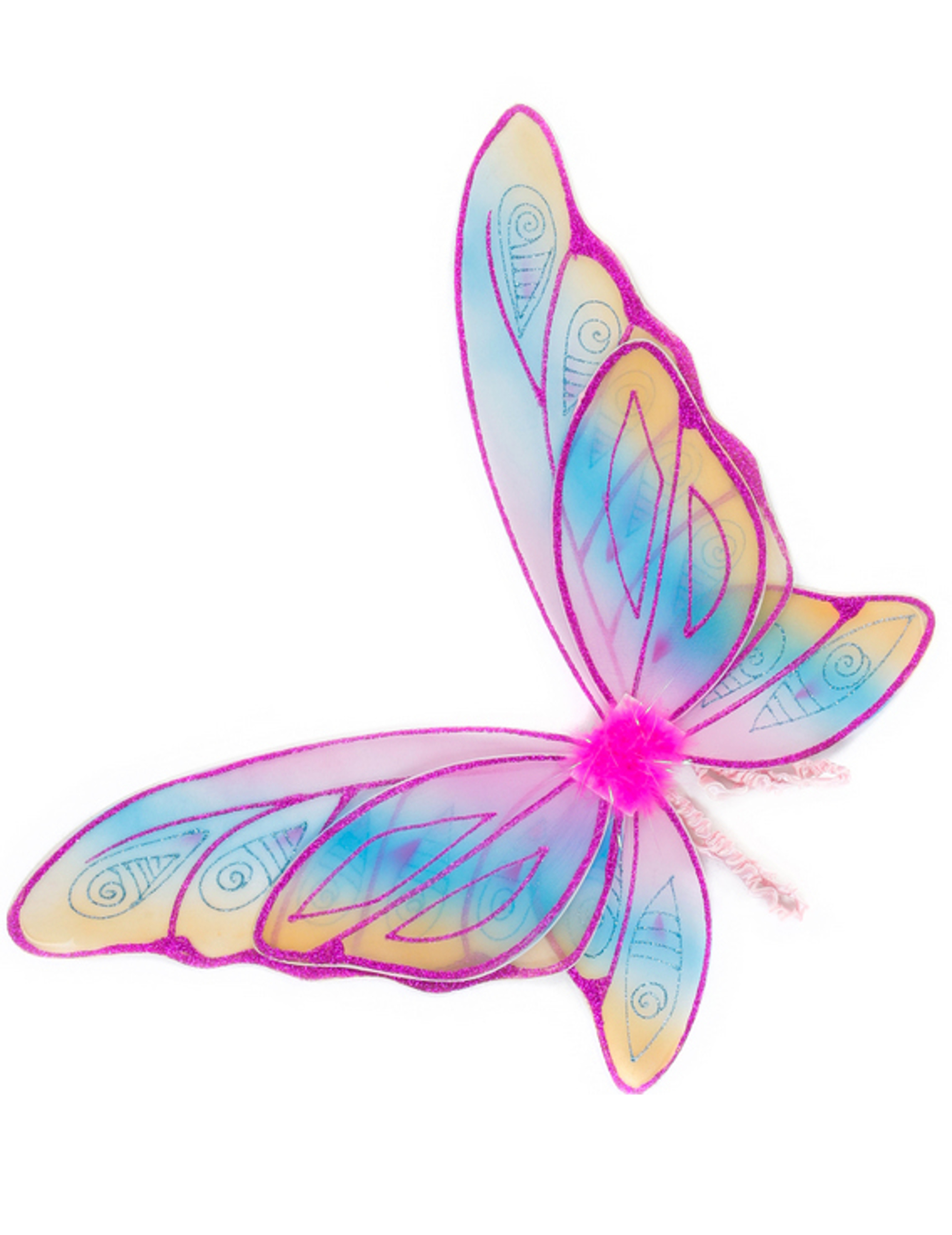 Ailes papillon roses avec paillettes fille