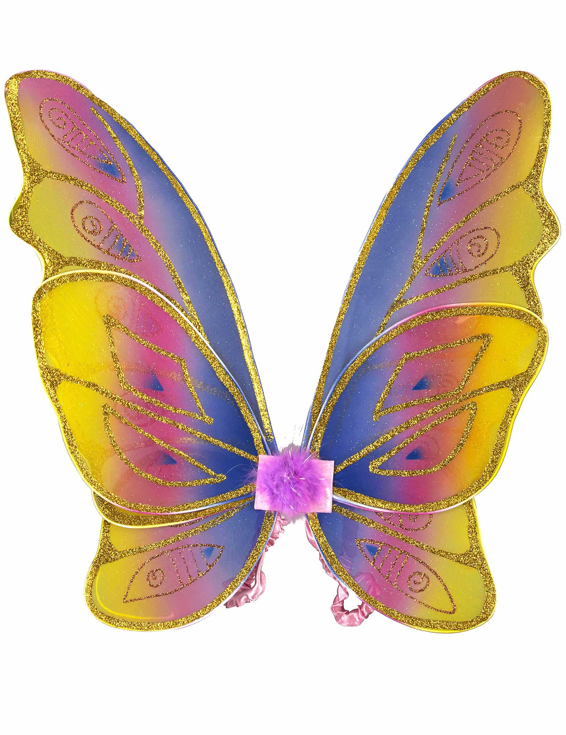 Ailes papillon pastel avec paillettes fille