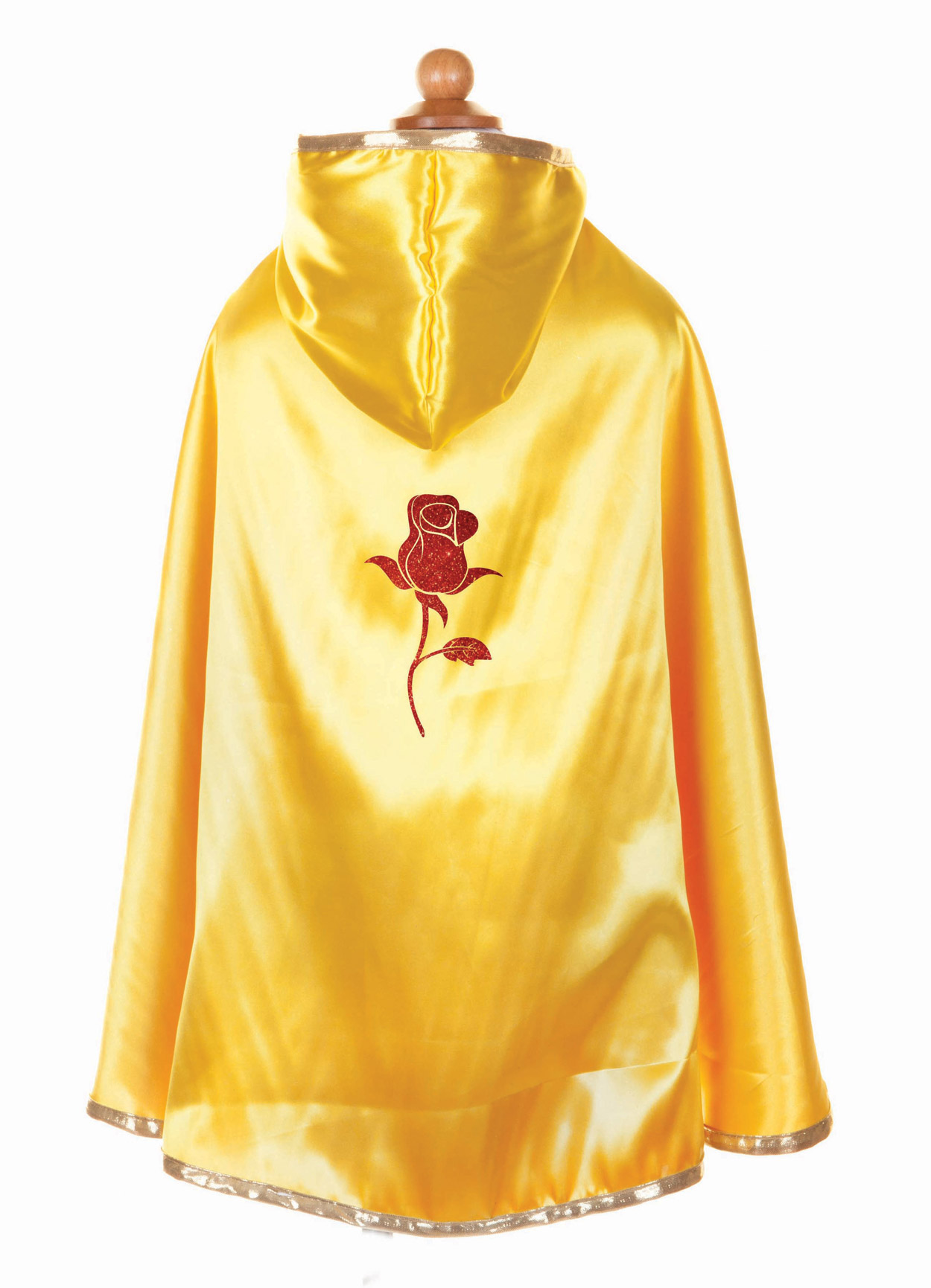 Cape réversible princesse rouge et jaune fille