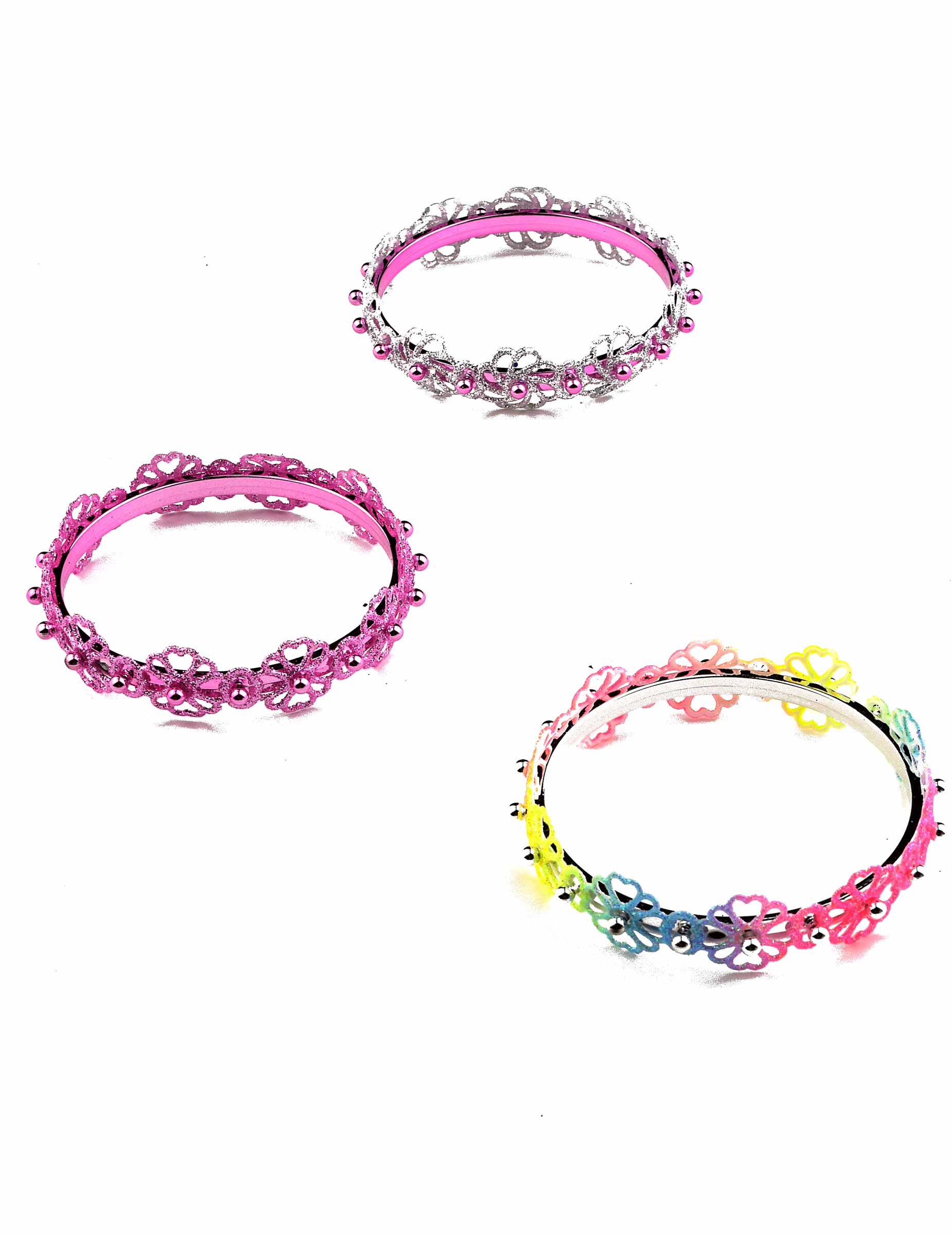 Bracelet fleurs pailletées fille