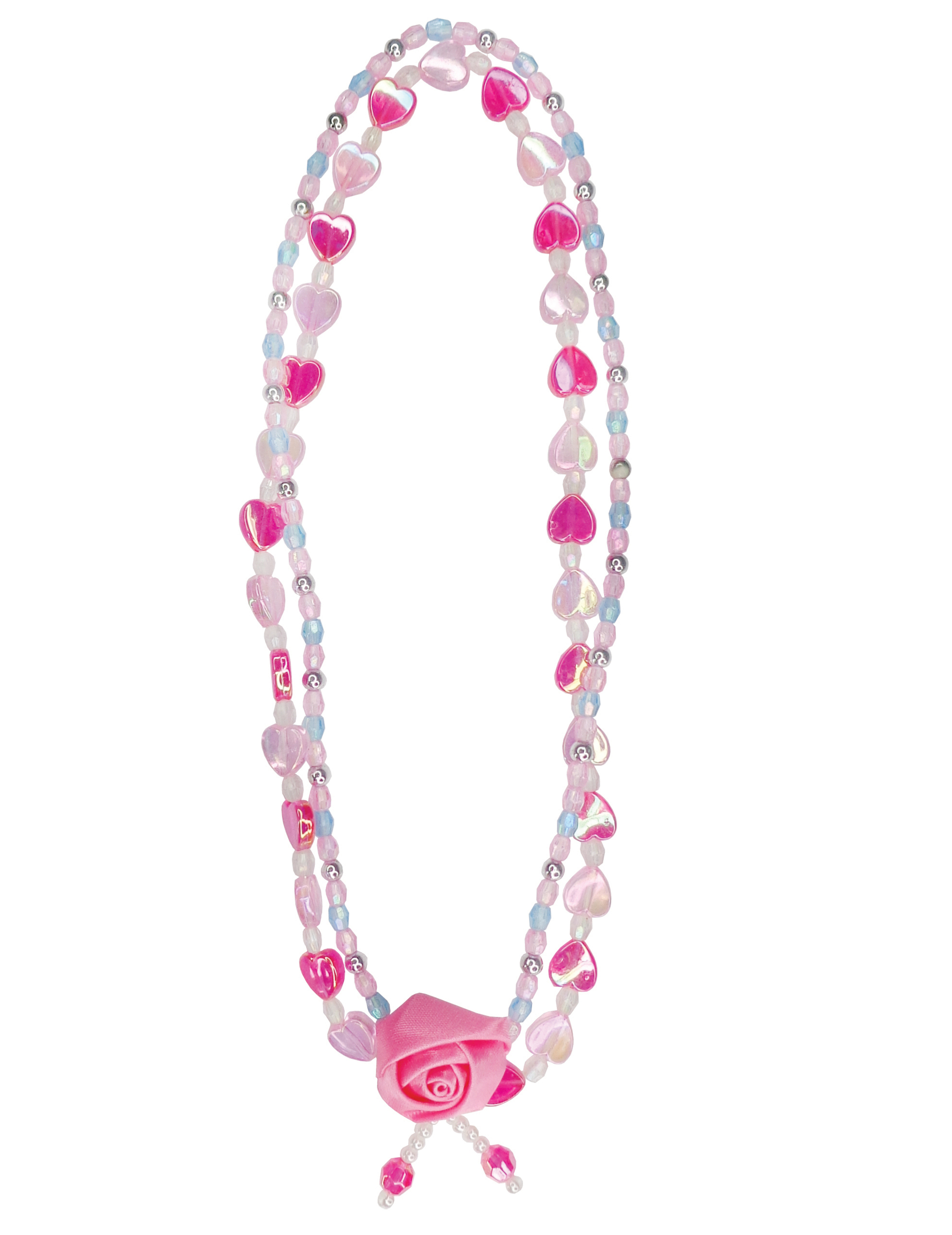 Collier fleur rose fille