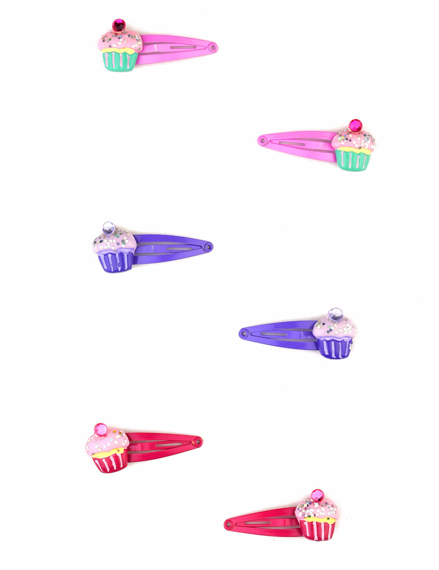 2 Barrettes violettes cupcake fille