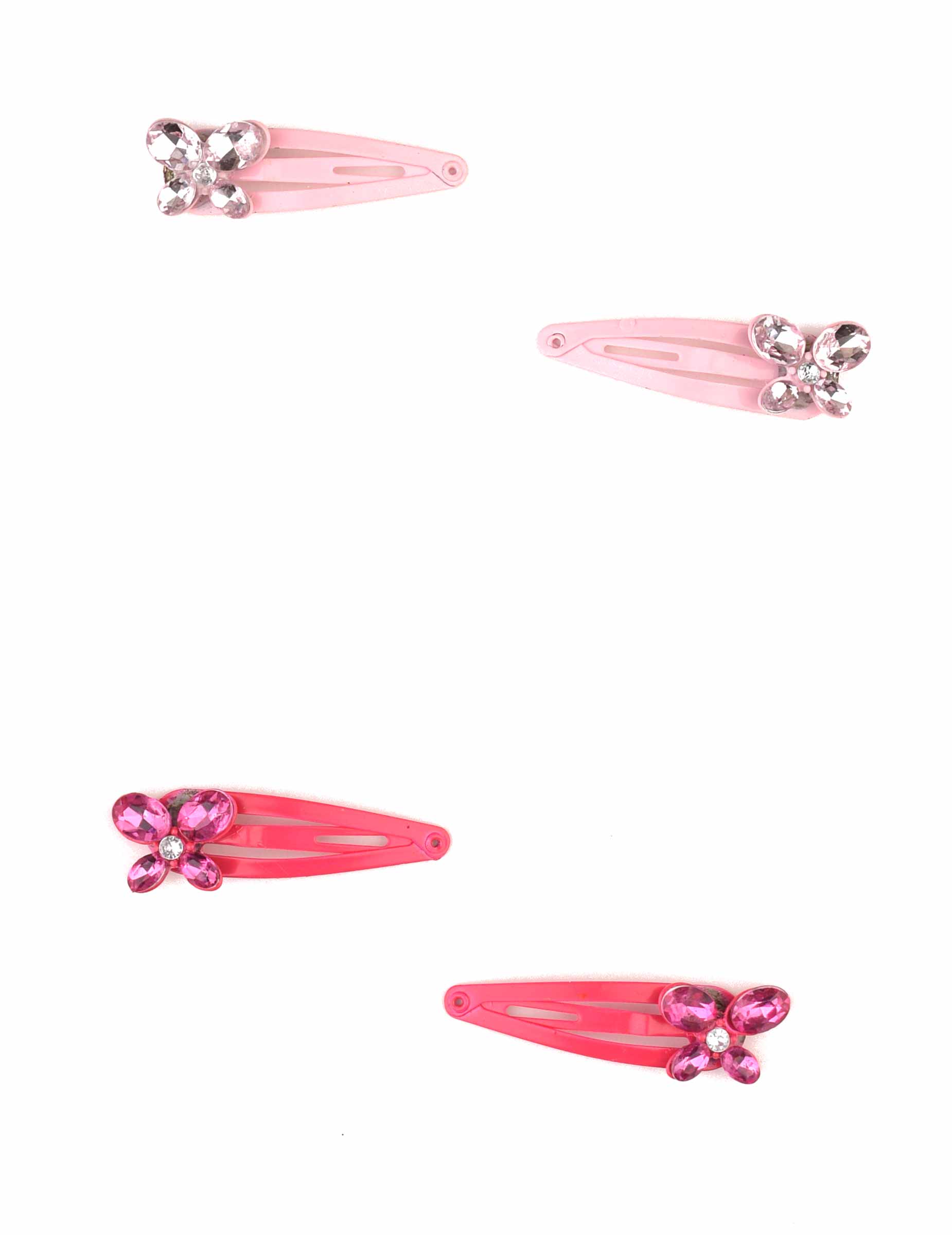 2 Barrettes roses papillon fille