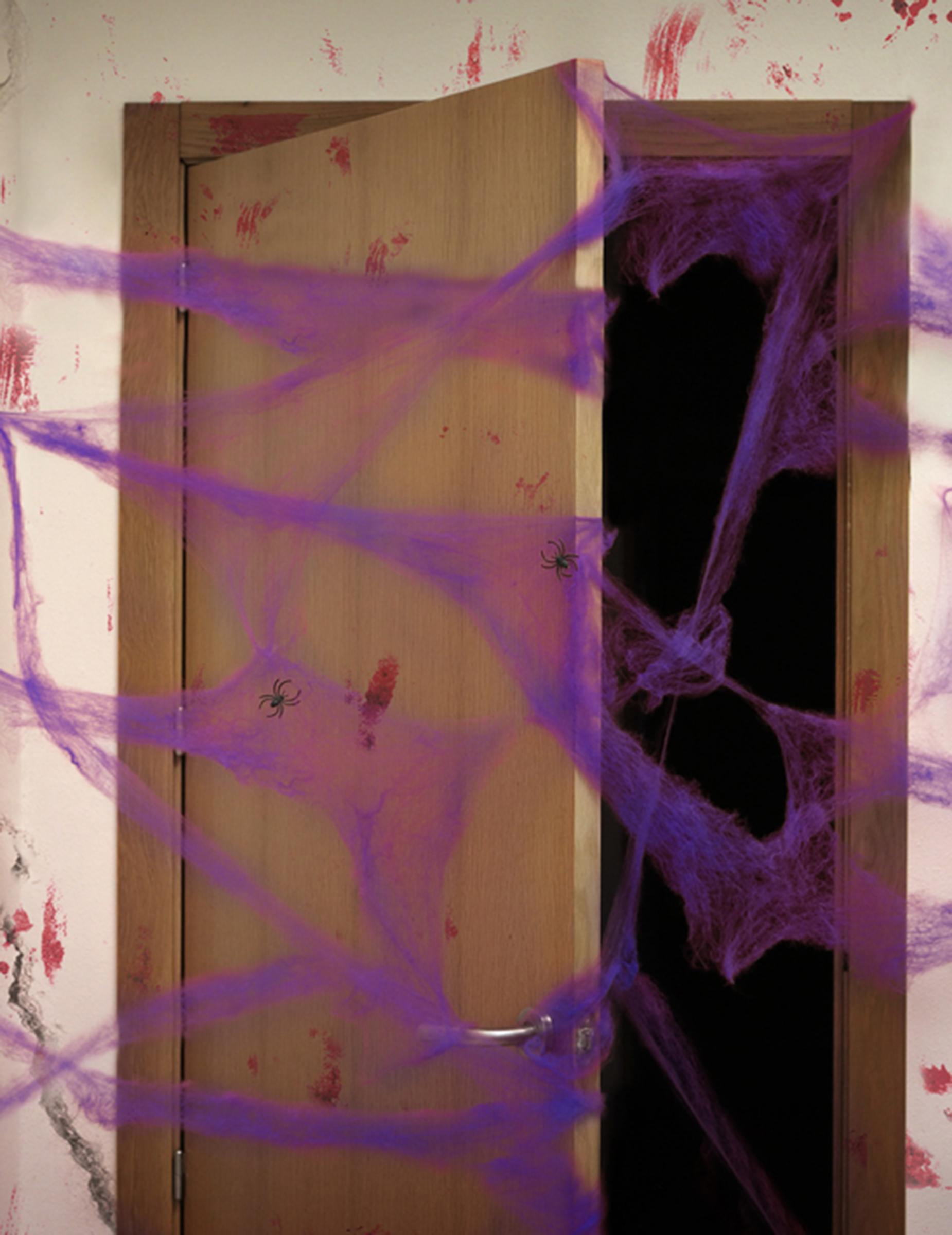 Toile d'araignée violette avec araignées 20 g Halloween