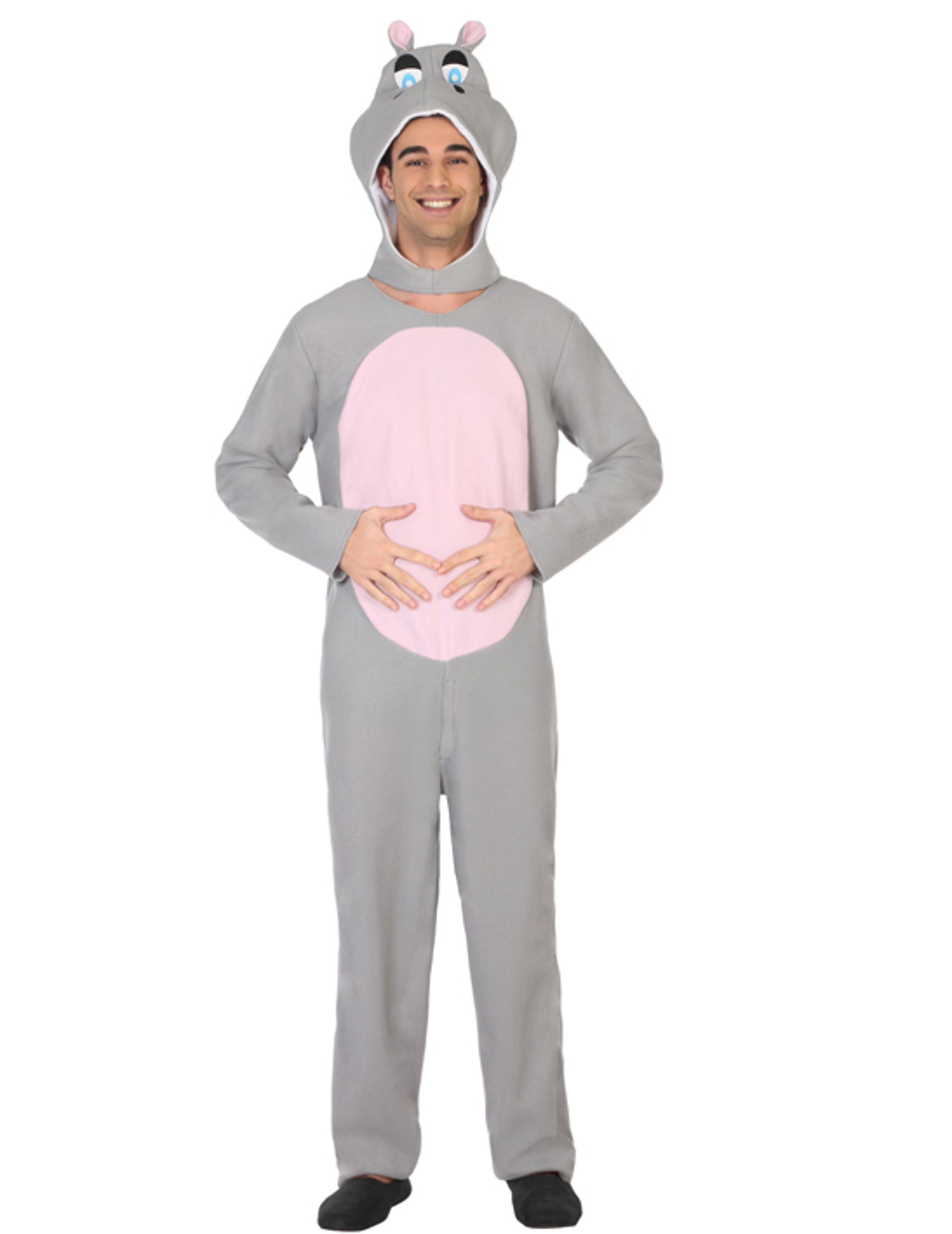 Déguisement hippopotame gris adulte