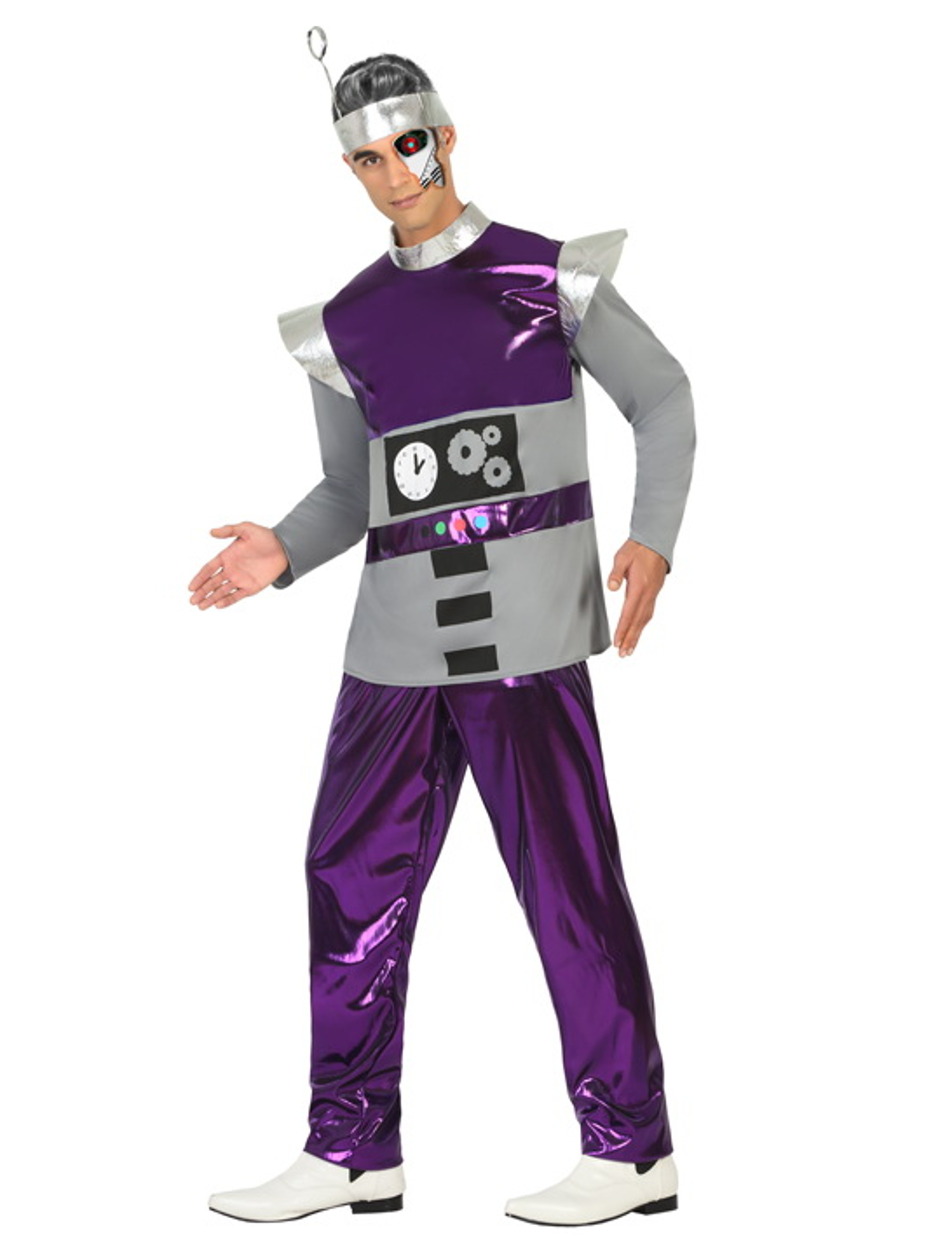 Déguisement robot violet homme