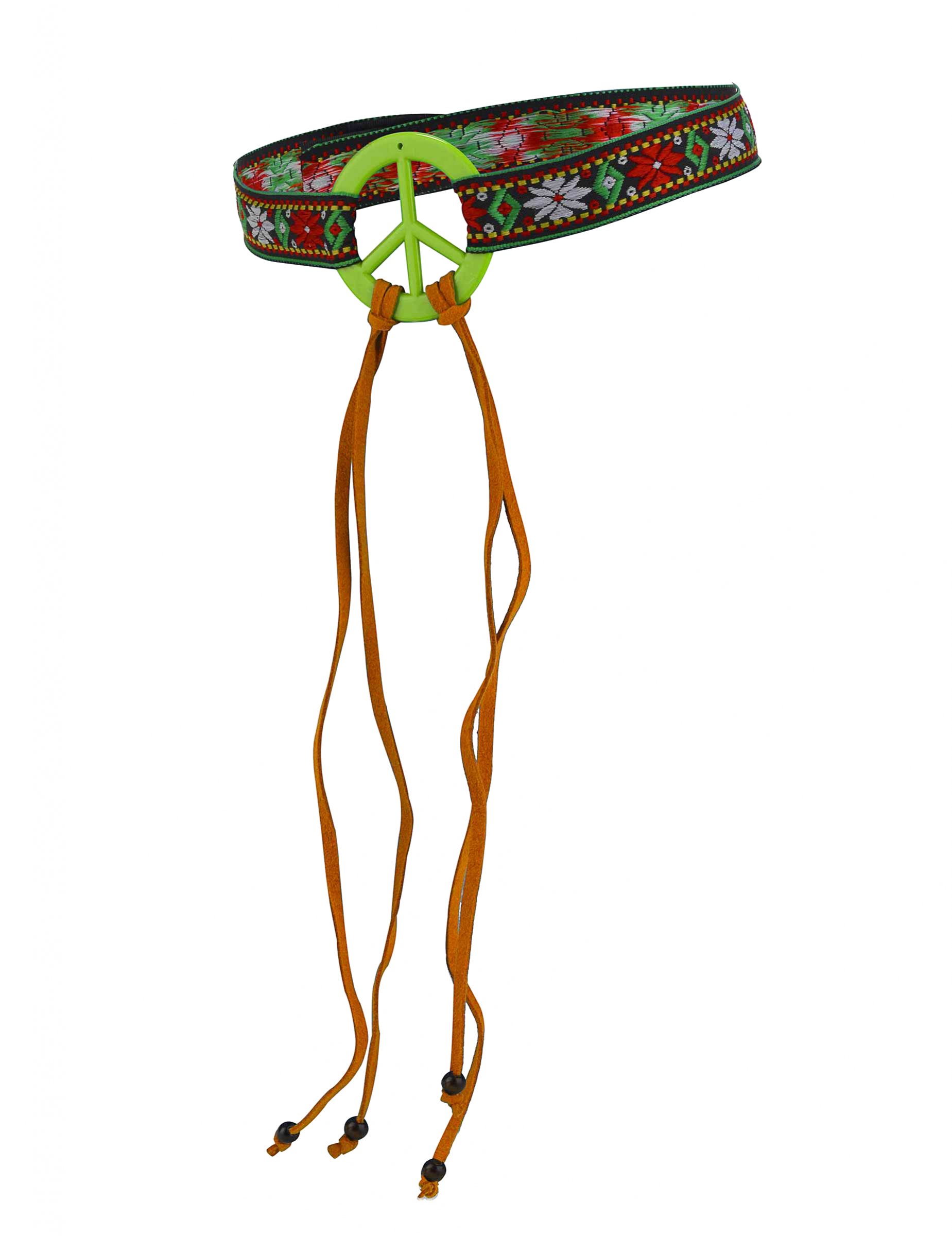 Bandeau hippie peace vert adulte