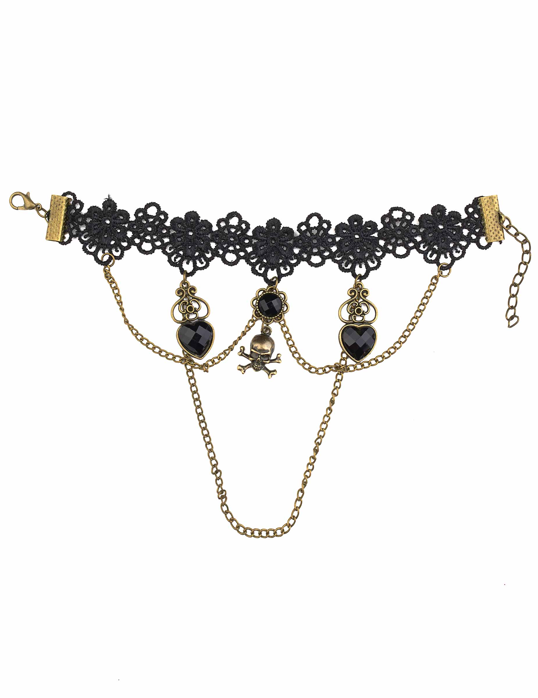 Bracelet dentelle noire bijou main adulte
