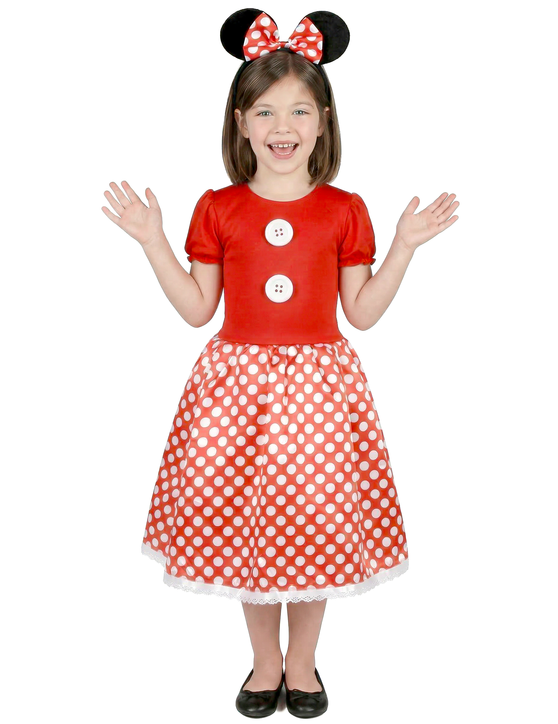 Déguisement souris à pois blancs fille