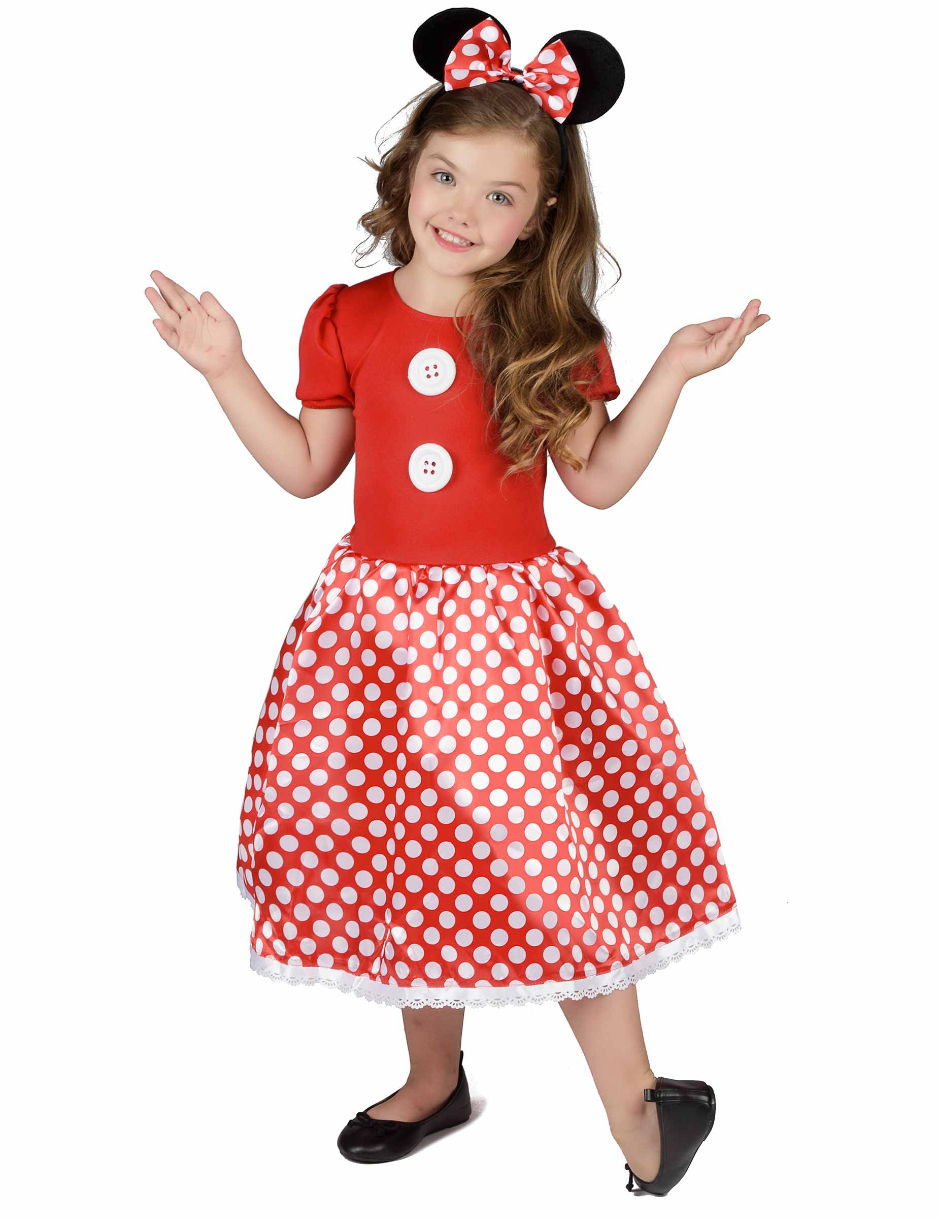 Déguisement souris à pois blancs fille