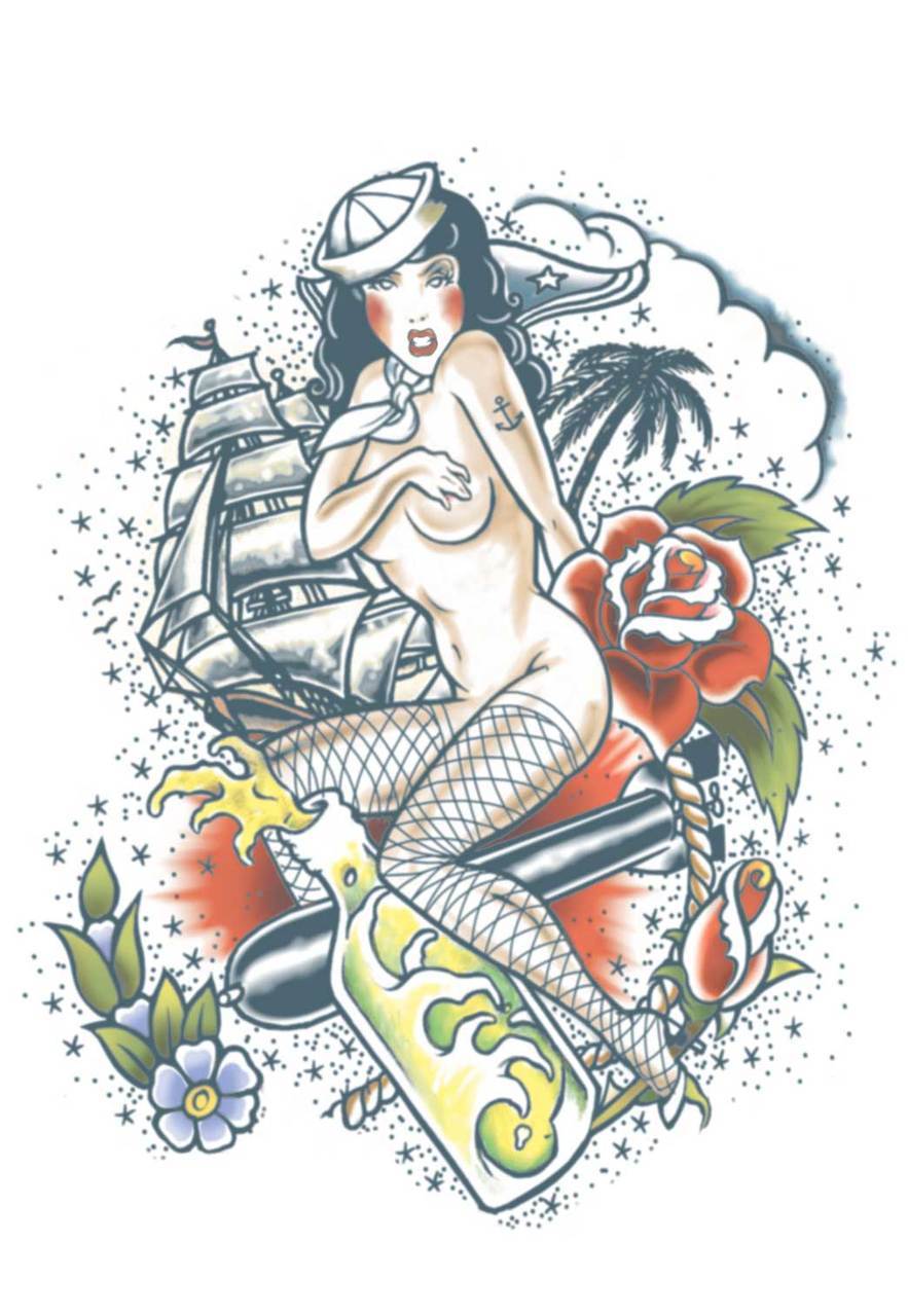 Tatouage ephémere corps marins adulte