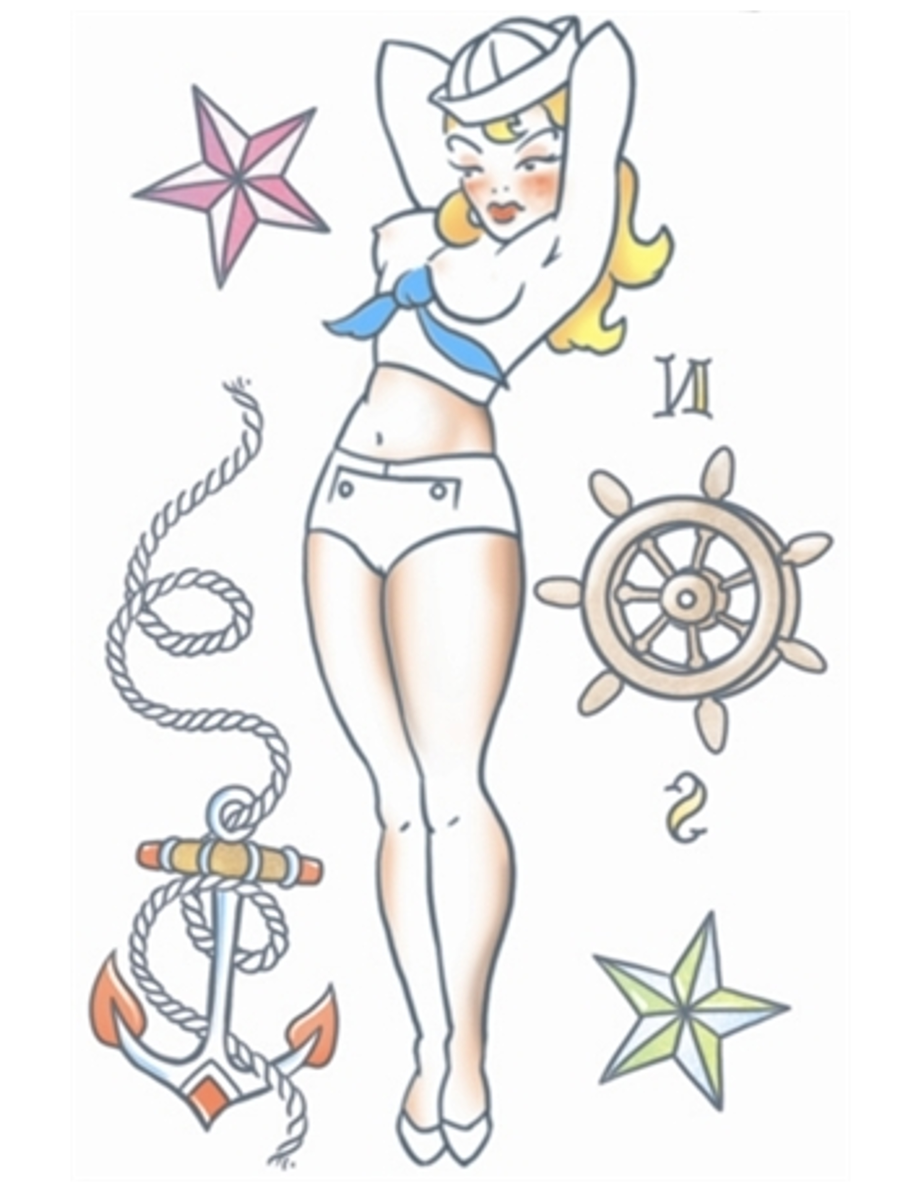 Tatouage ephémere corps Pin up adulte
