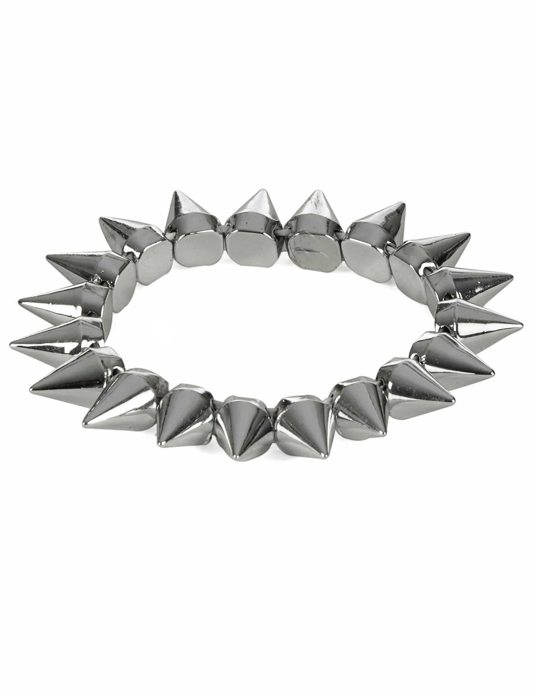 Bracelet punk argenté adulte