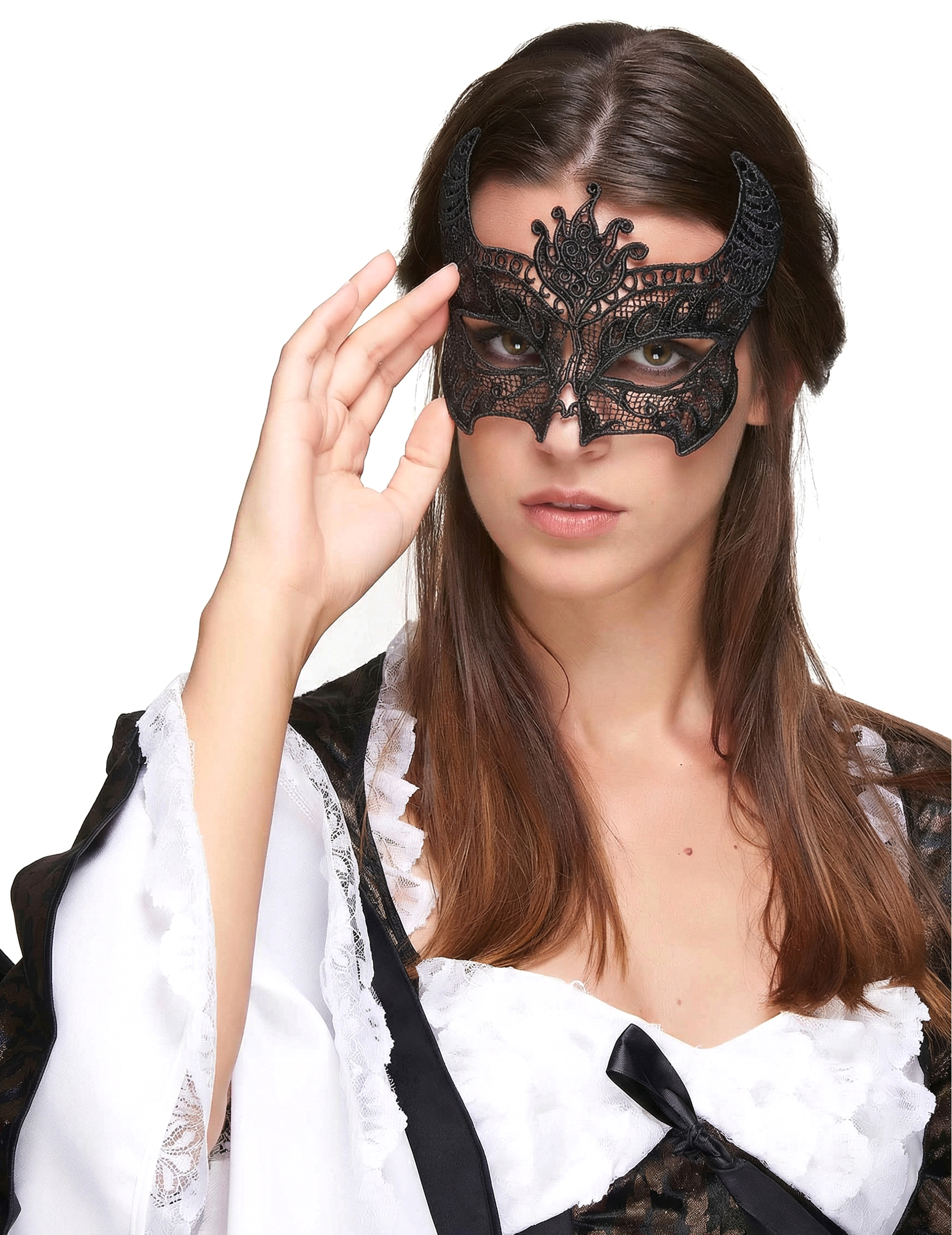 Masque dentelle noir femme