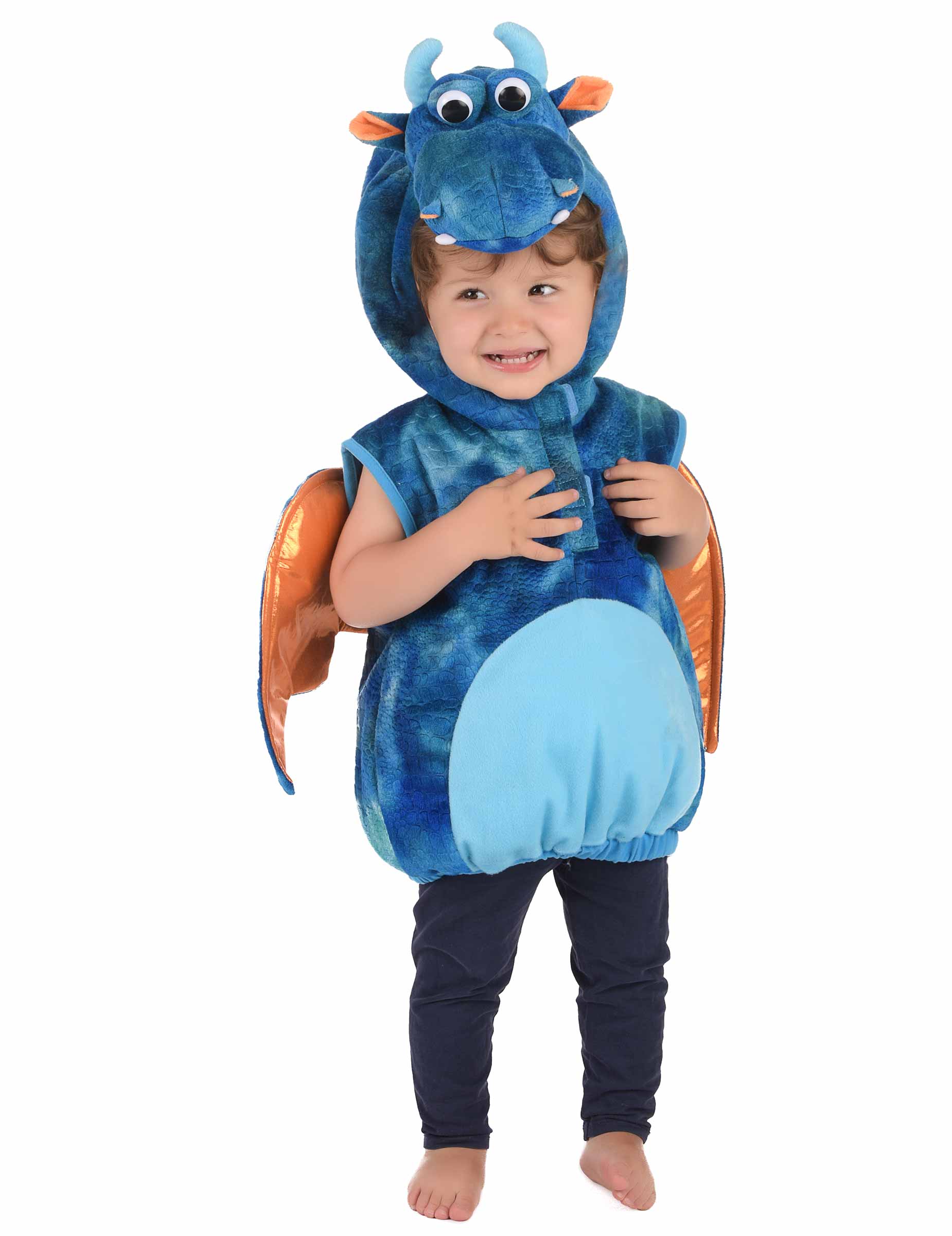 Déguisement dragon bleu et orange enfant