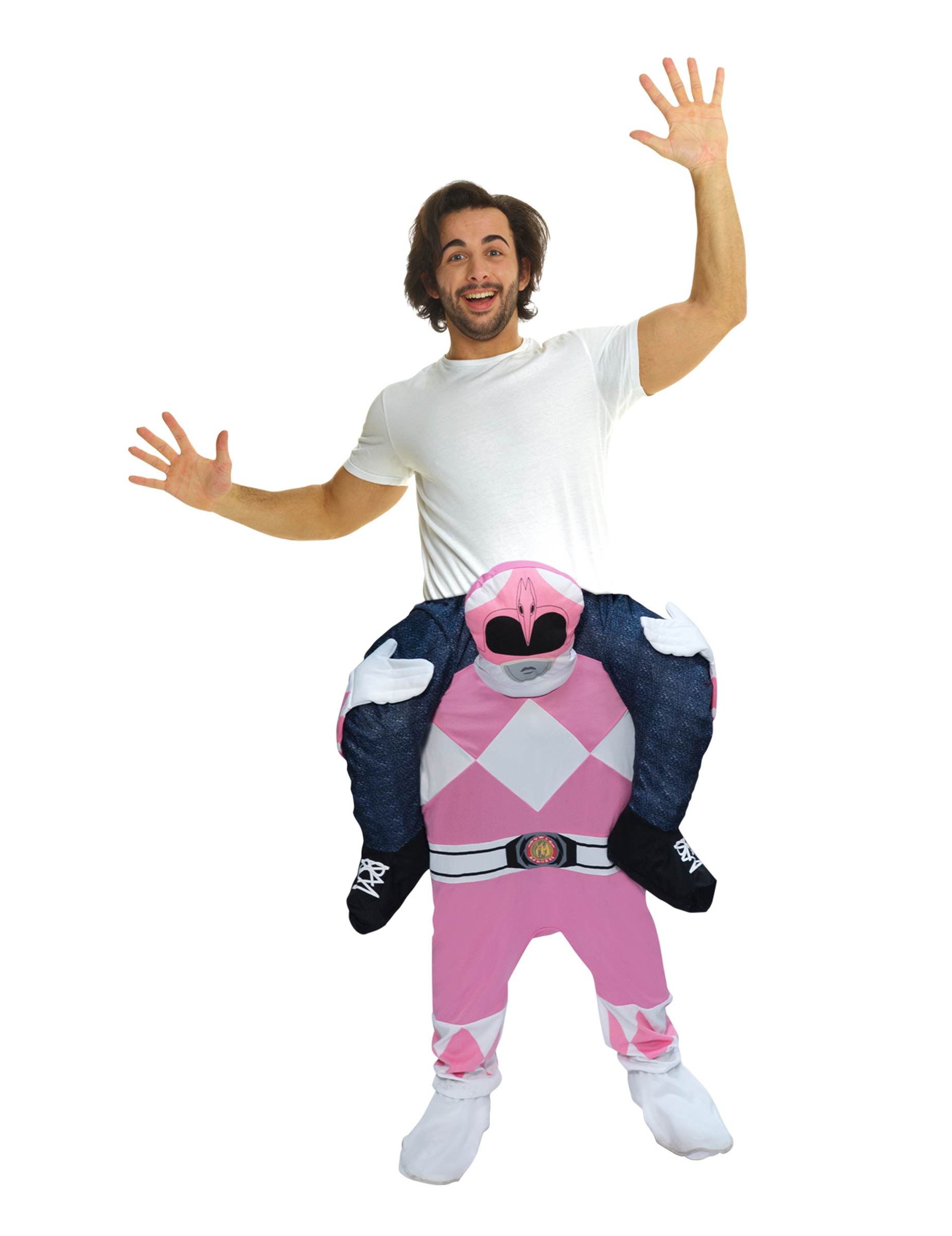 Déguisement homme porté par Power Rangers rose adulte Morphsuits