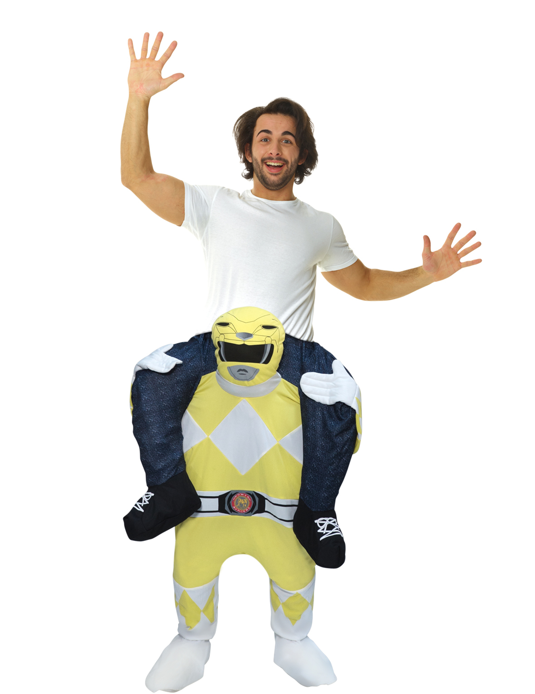 Déguisement homme porté par Power Rangers jaune adulte Morphsuits