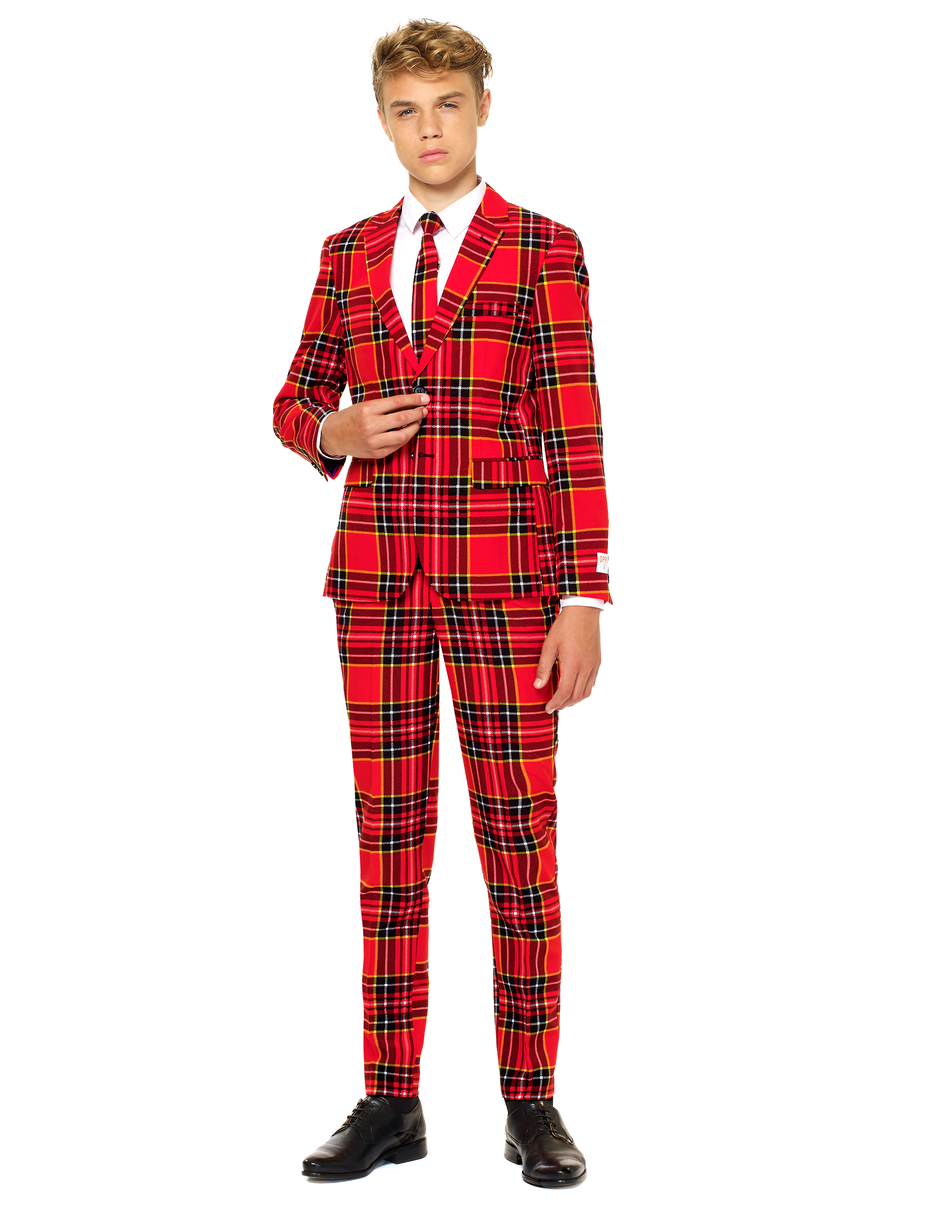 Costume Mr. Tartan rouge écossais adolescent Opposuits