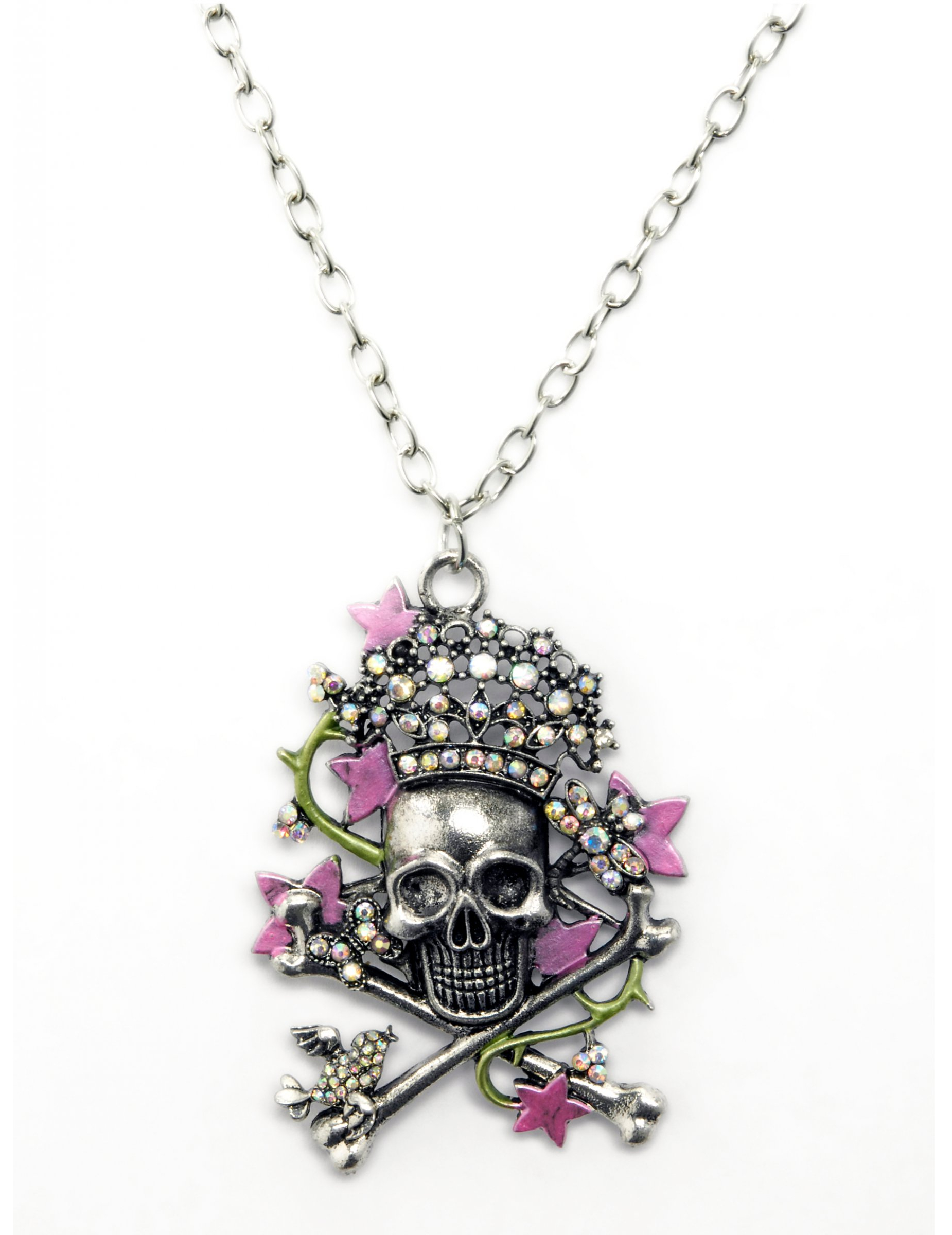 Collier tête de mort girly adulte