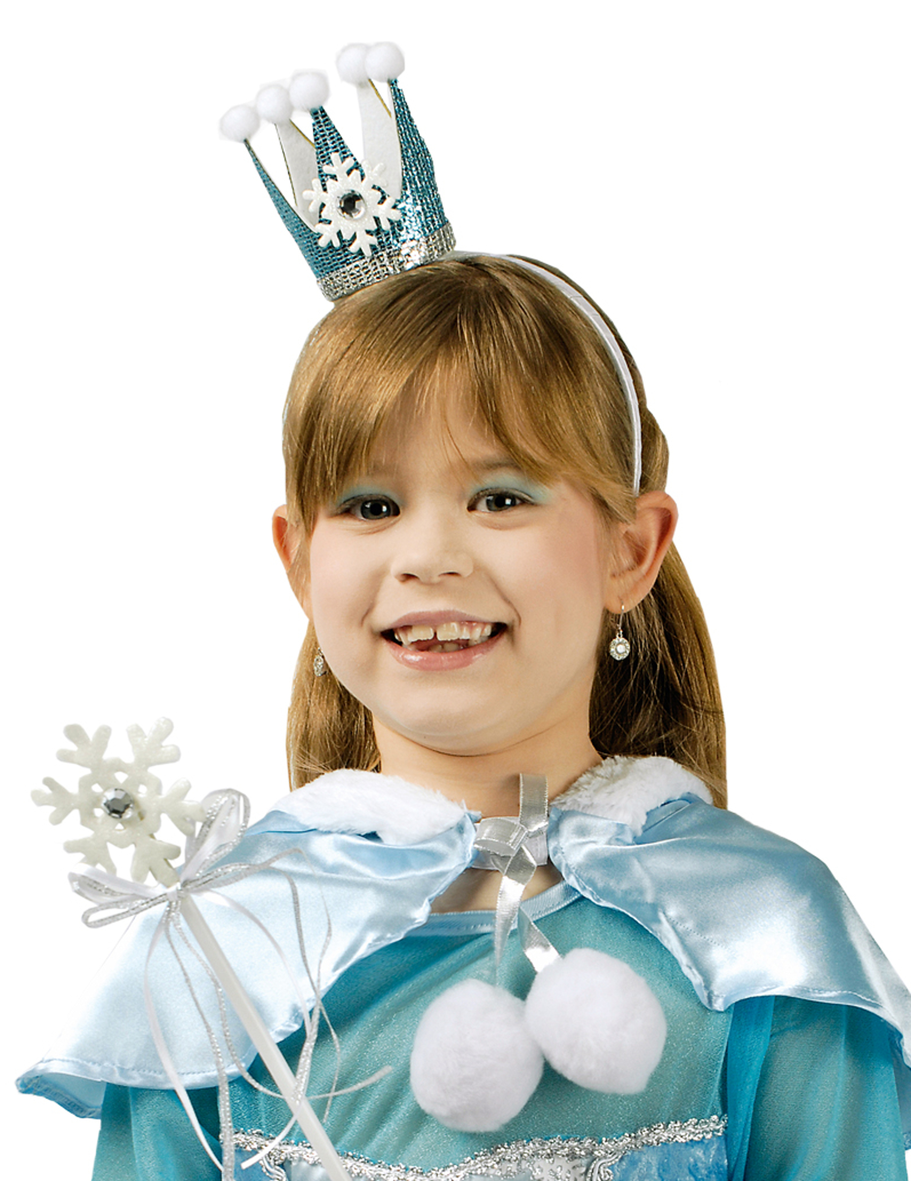 Baguette et couronne princesse cristal glacé bleu fille