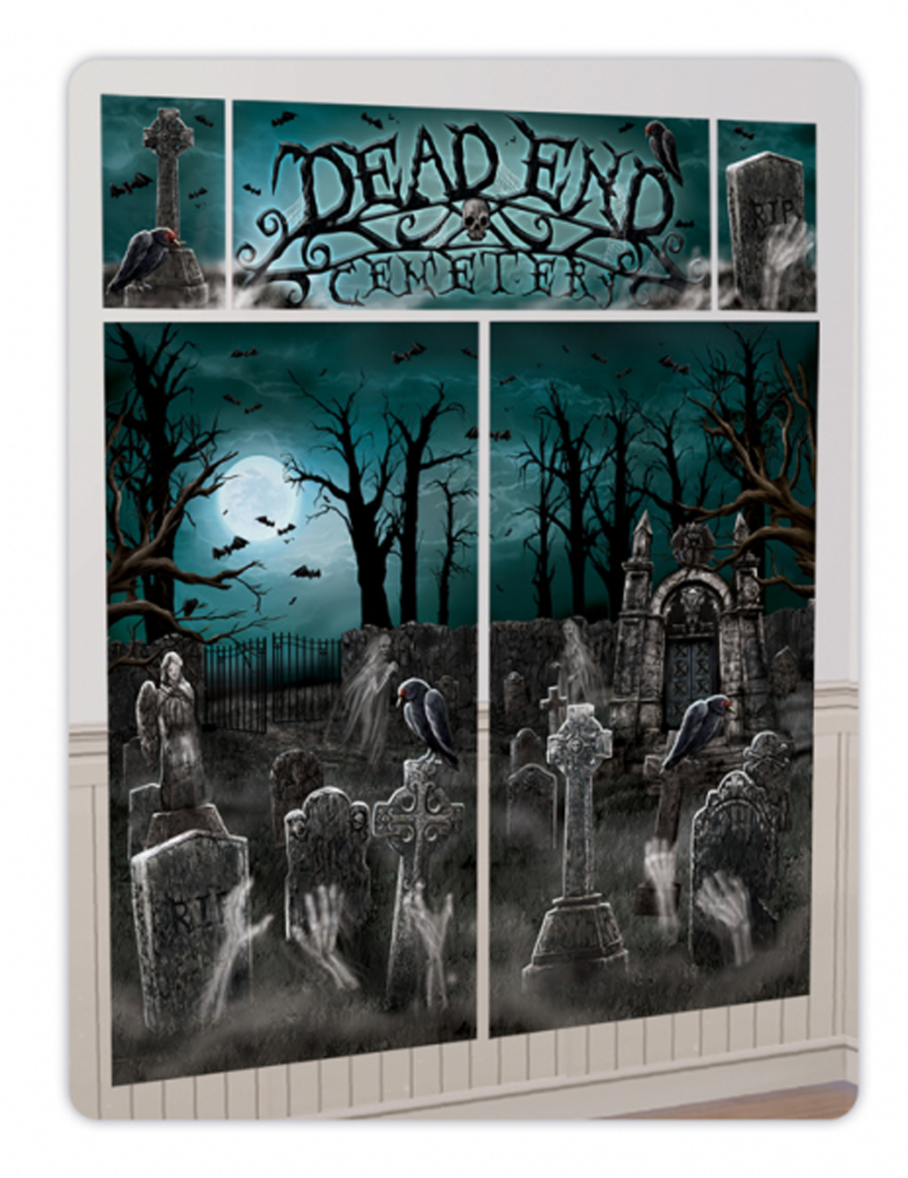 Kit de décoration murale 5 pièces Halloween hanté