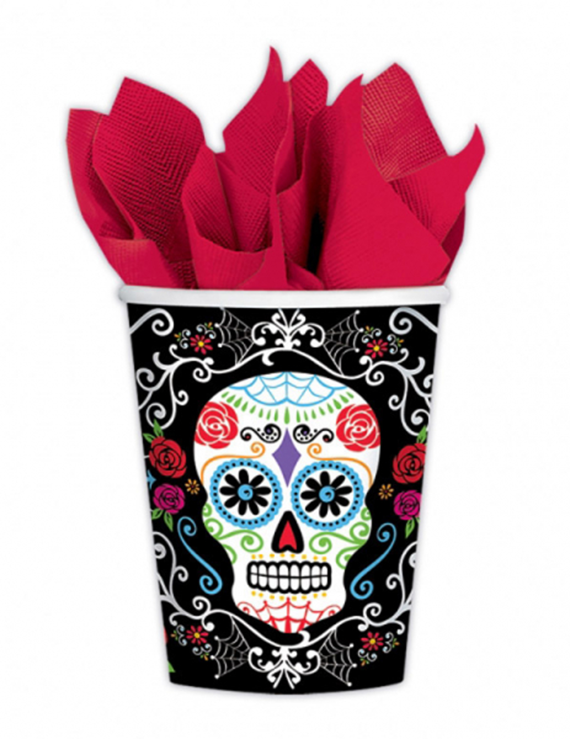 10 Gobelets en carton Dia de la muerte 266 ml