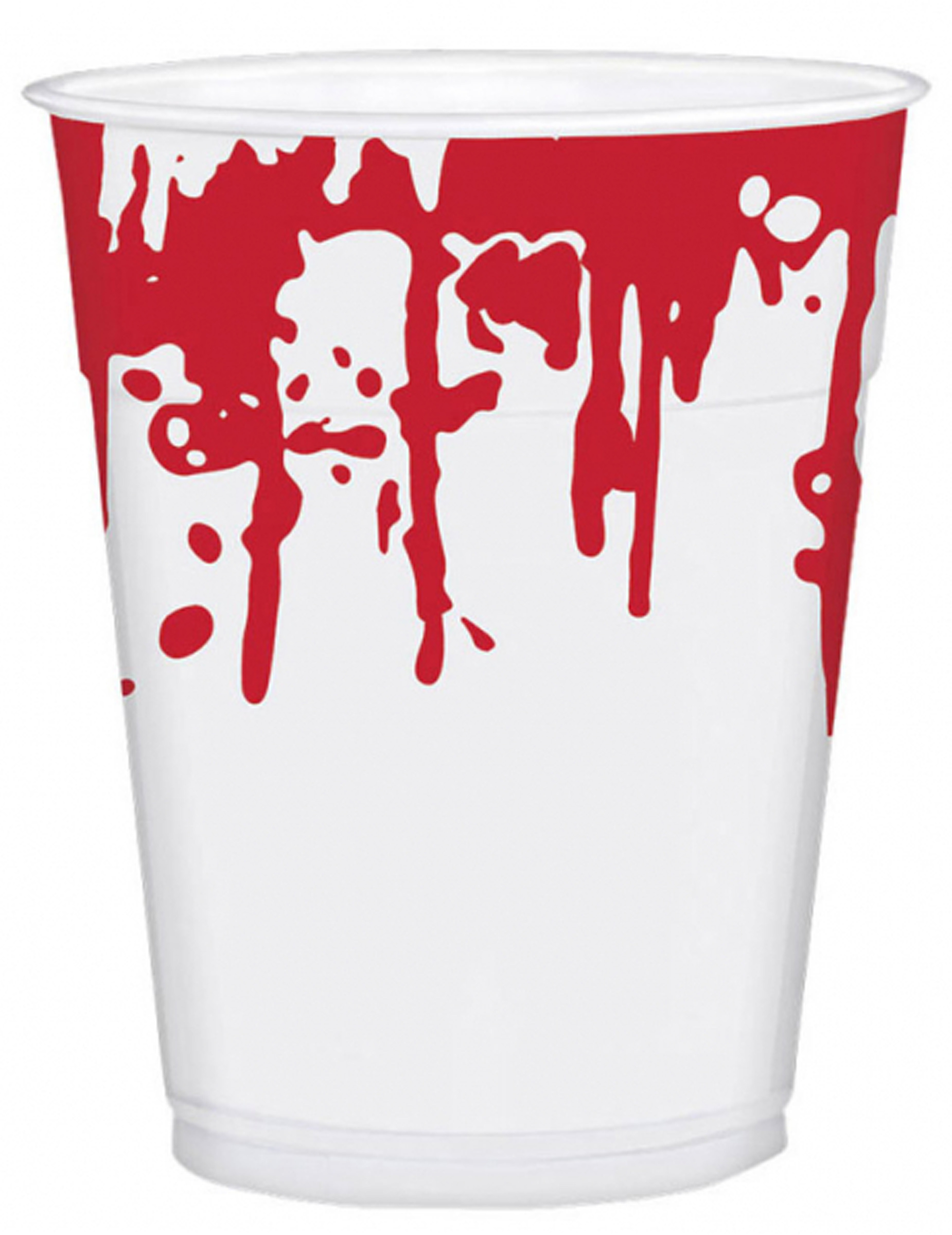 25 Gobelets en plastique taches de sang Halloween 200 ml